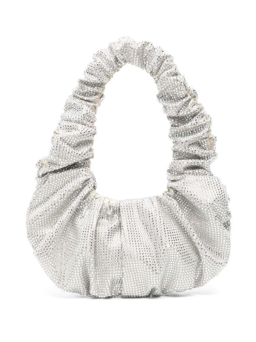 Borsa a mano con cristalli in argento - donna