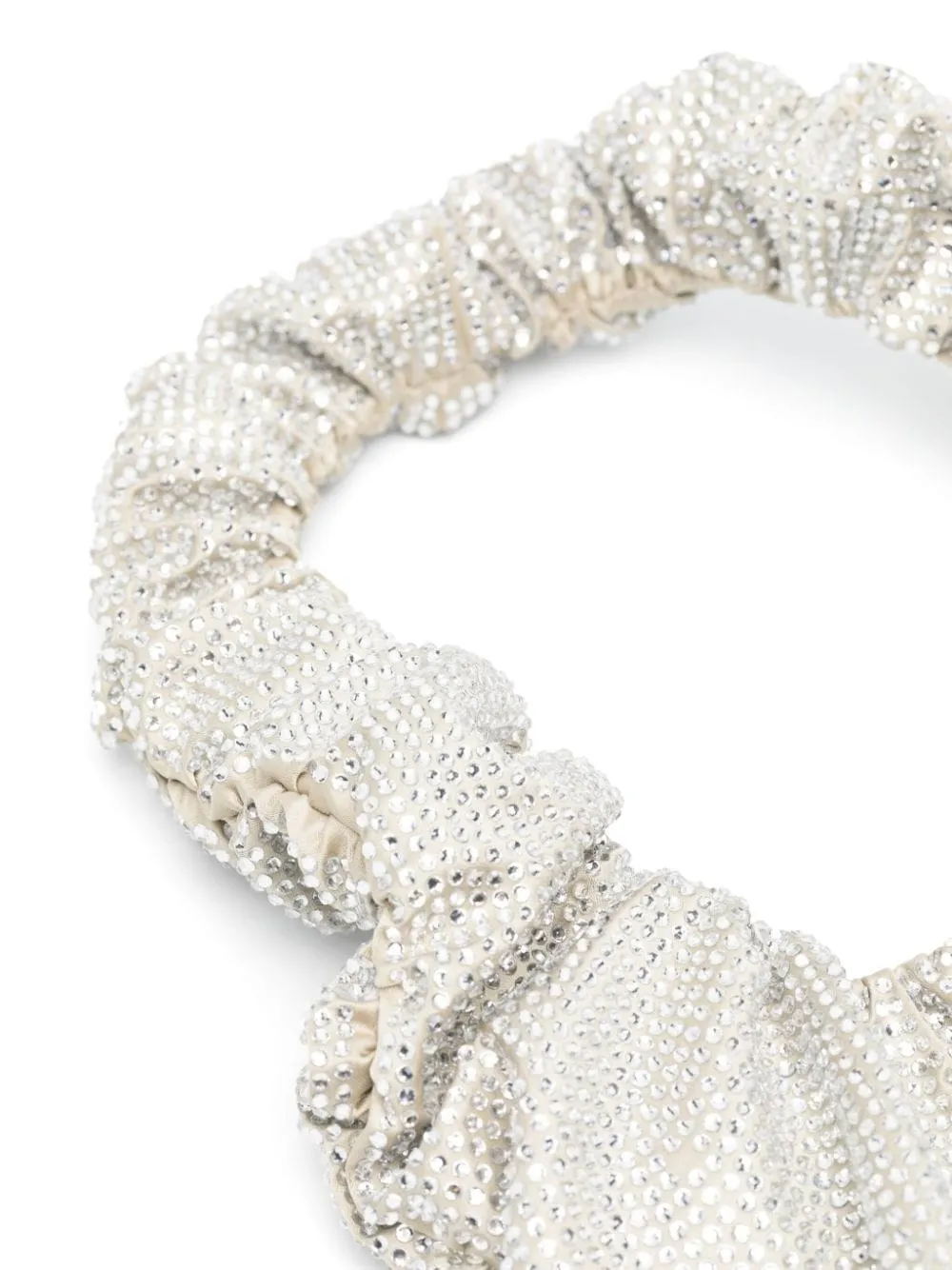 Borsa a mano con cristalli in argento - donna