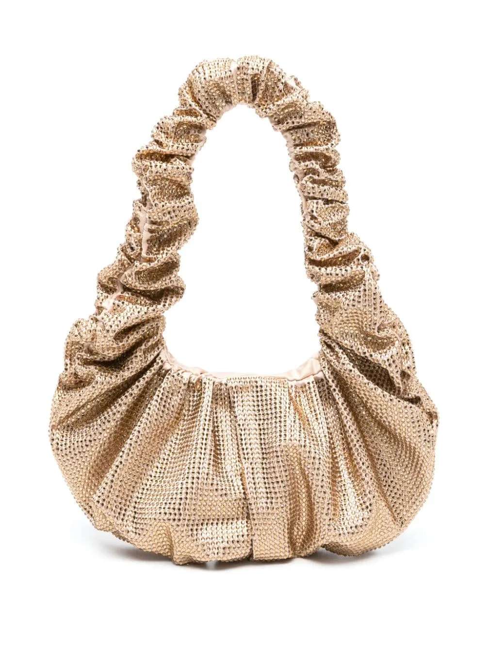 Borsa a mano con cristalli in oro - donna