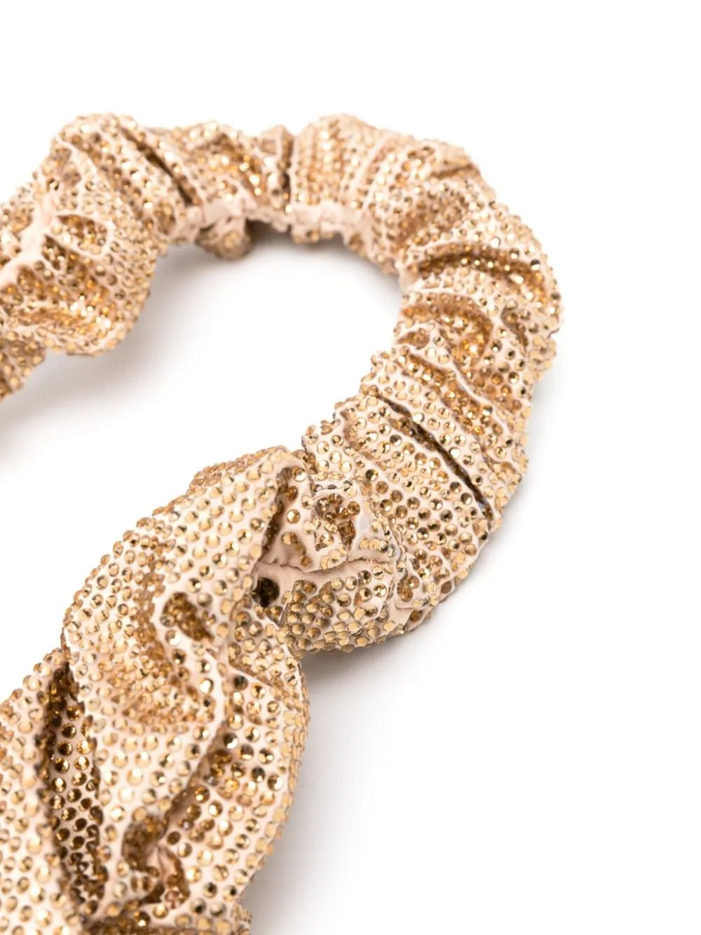 Borsa a mano con cristalli in oro - donna