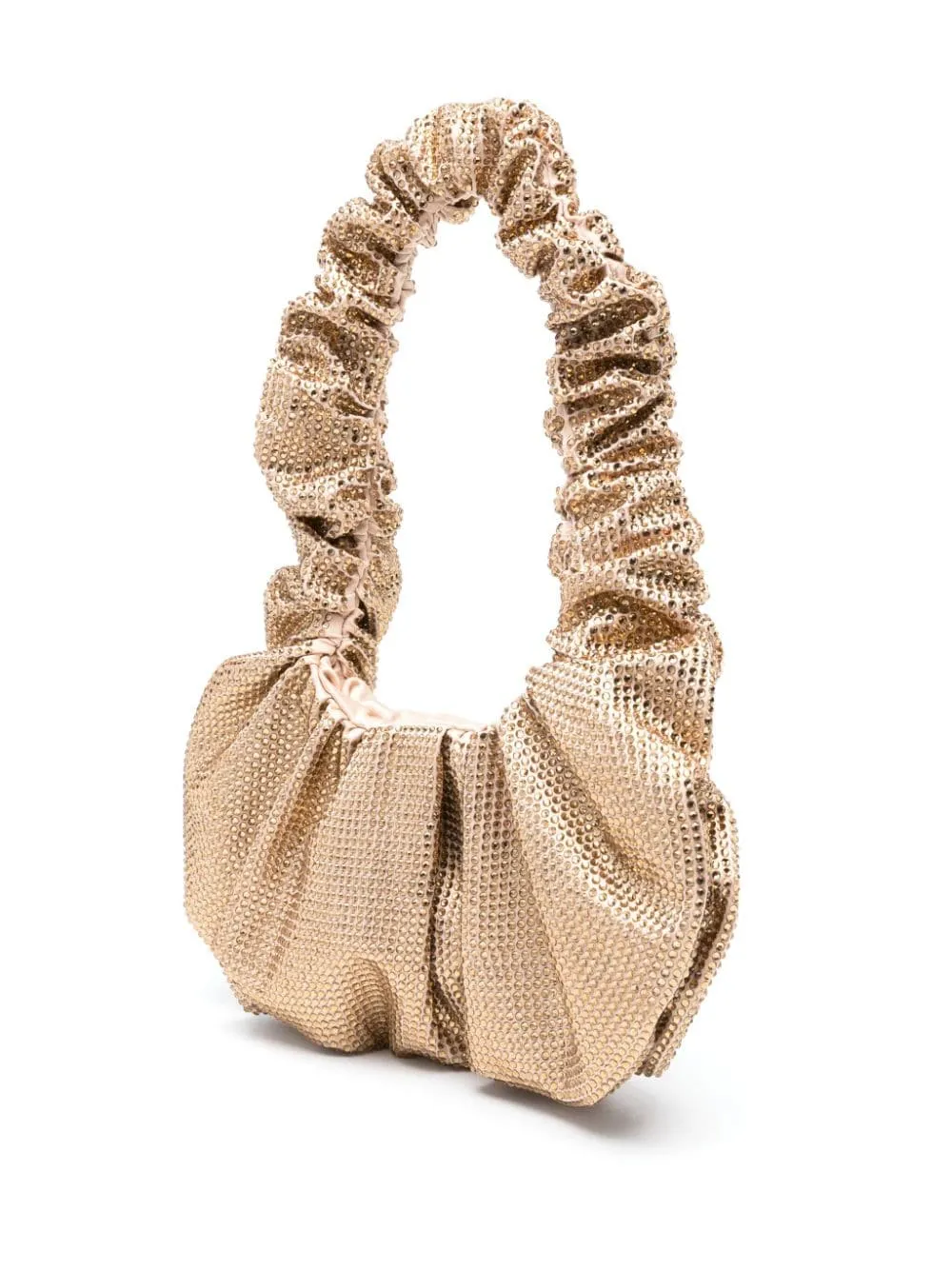 Borsa a mano con cristalli in oro - donna