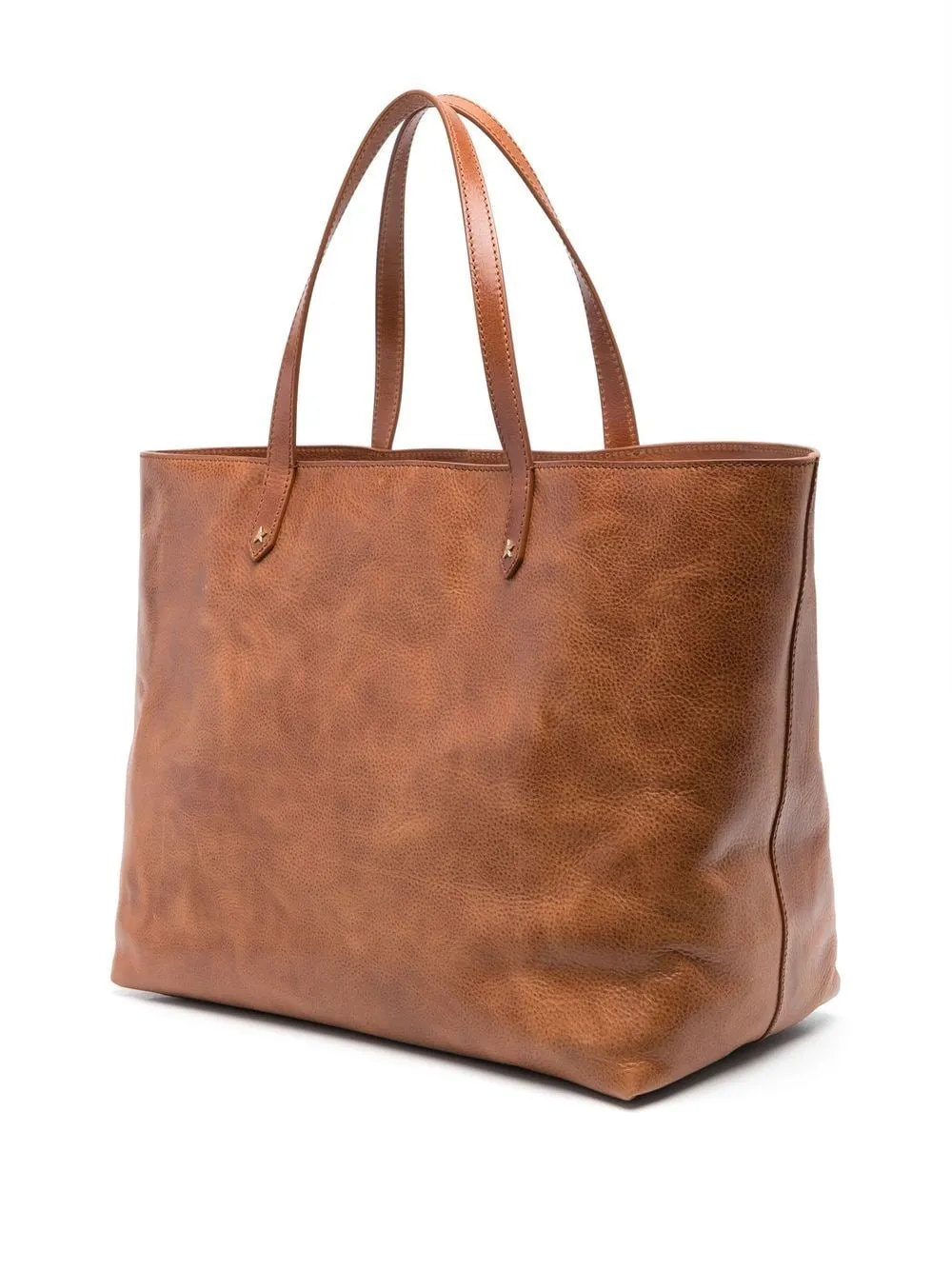 Borsa a mano con logo in marrone - unisex