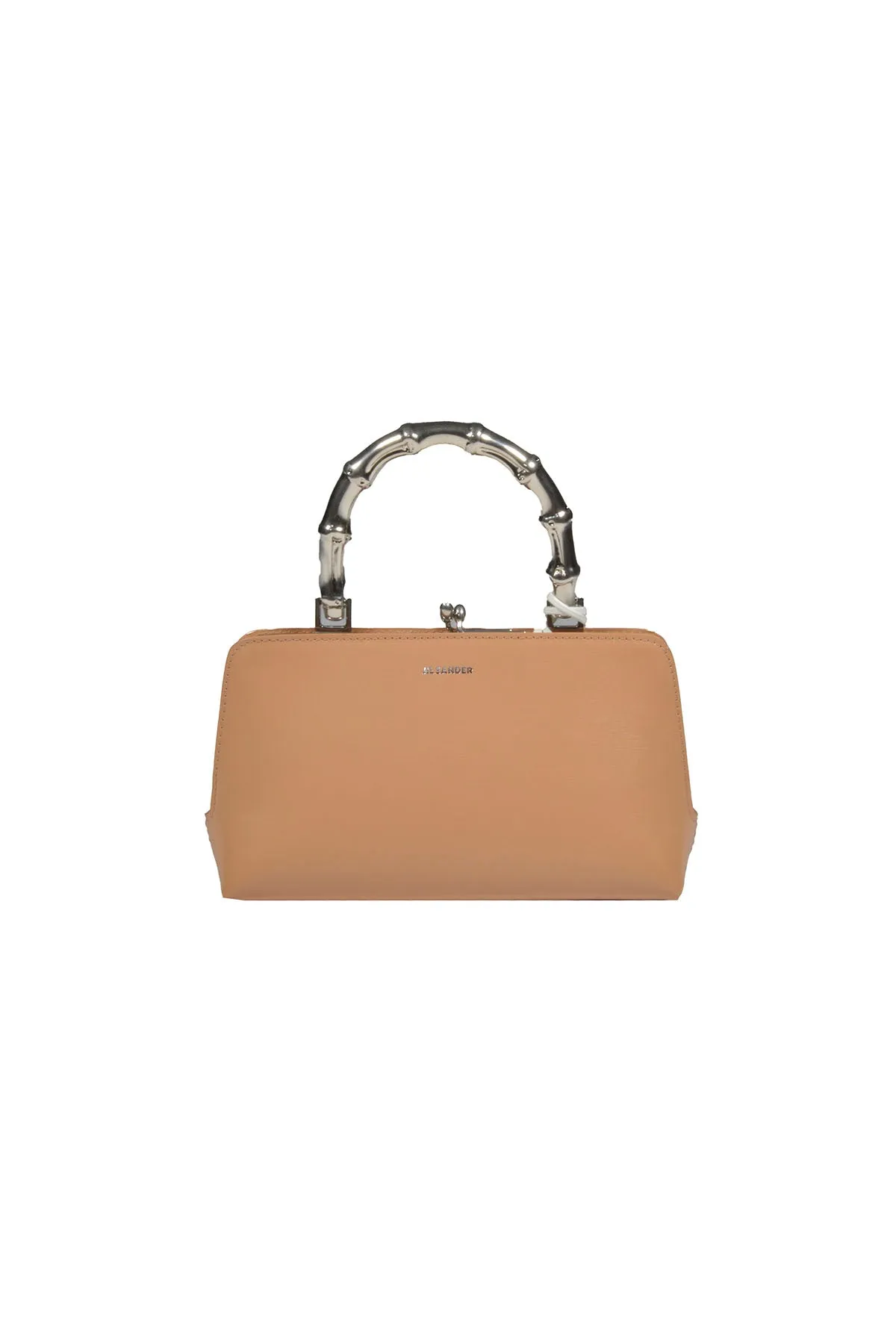 Borsa a mano Goji Bamboo mini in pelle beige Jil Sander