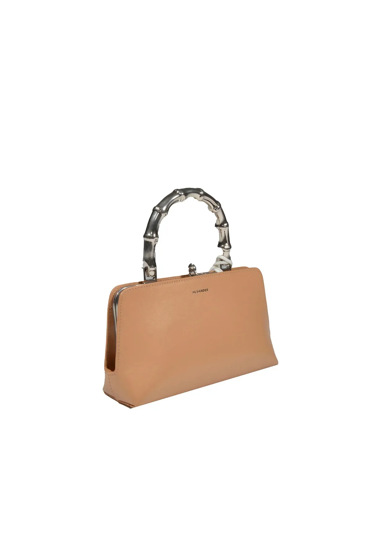 Borsa a mano Goji Bamboo mini in pelle beige Jil Sander