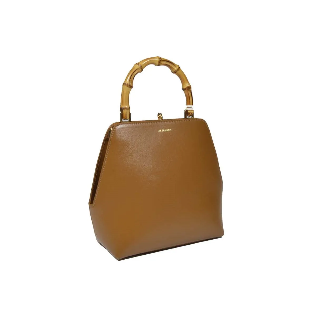 Borsa a mano Goji Bamboo Square in pelle cammello Jil Sander