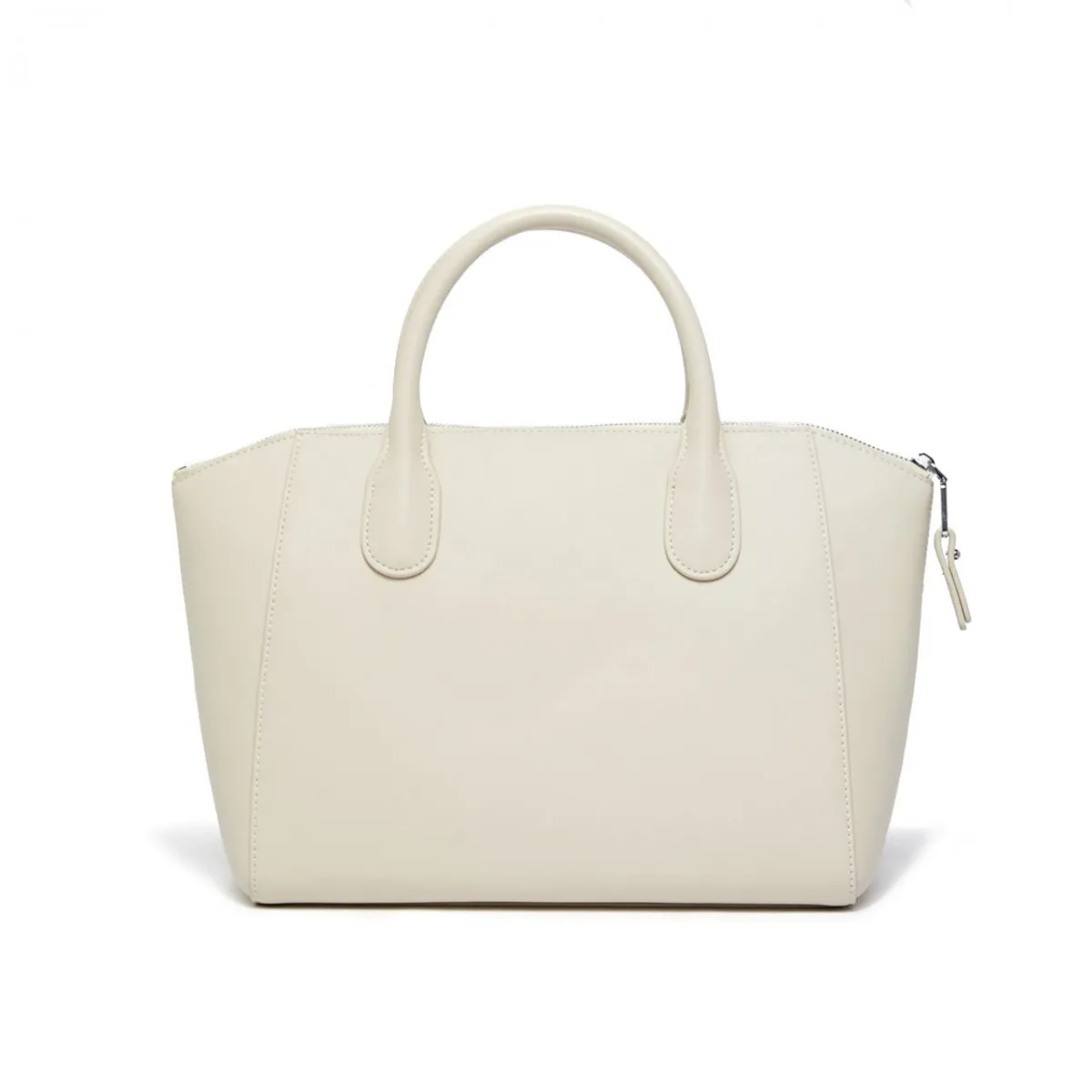 Borsa A Mano Grande Con Logo, Bianco