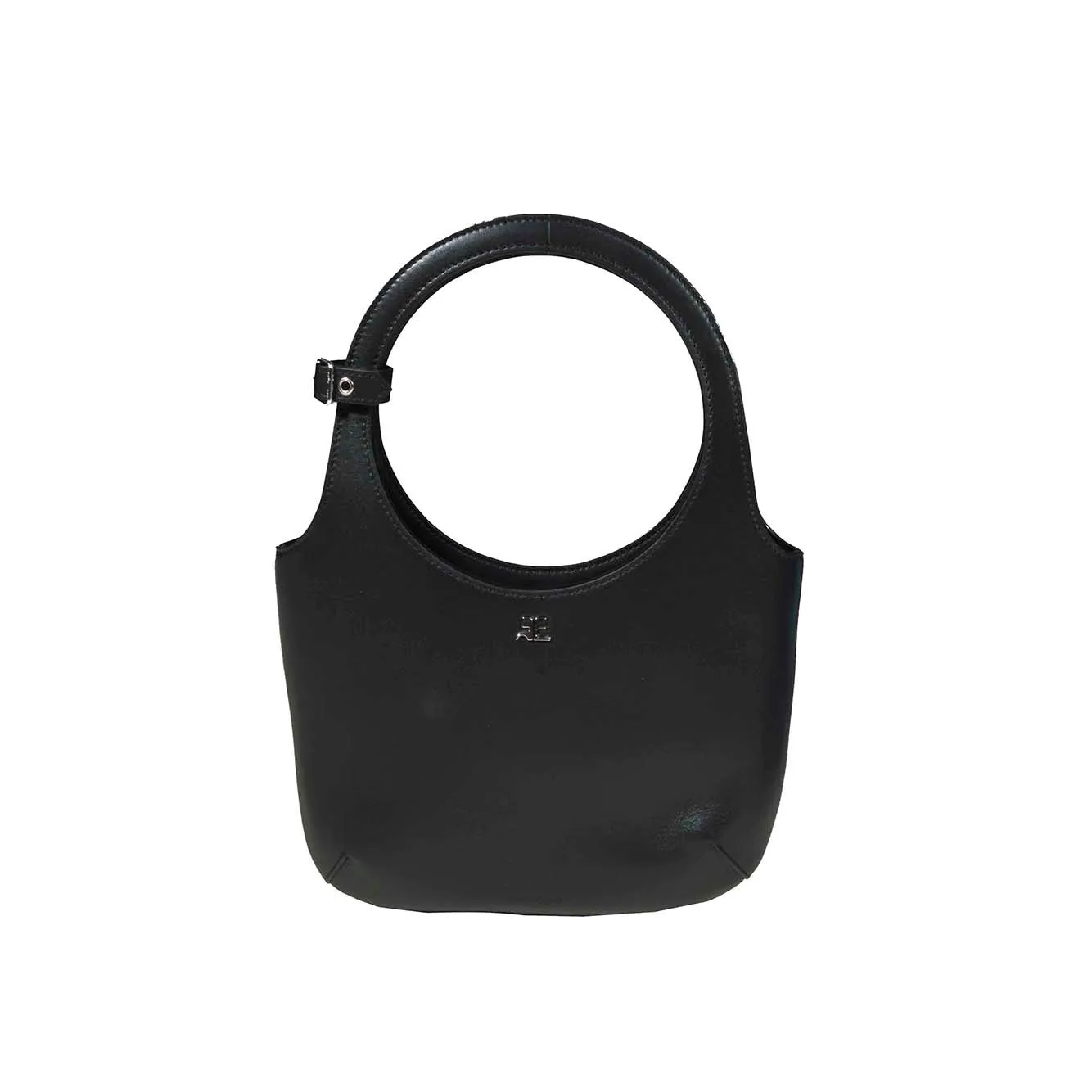 Borsa a mano Holy in pelle nera Courregès
