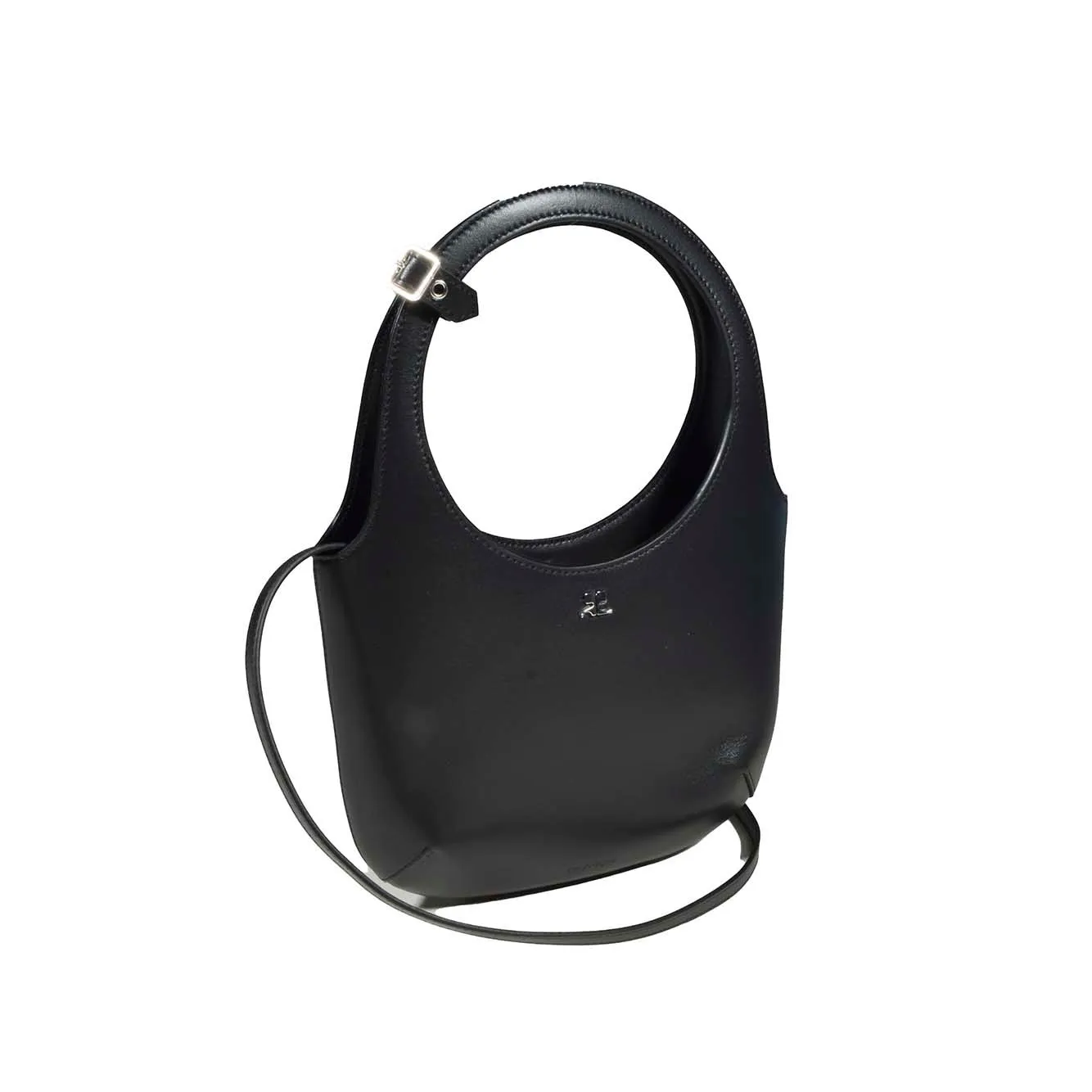 Borsa a mano Holy in pelle nera Courregès