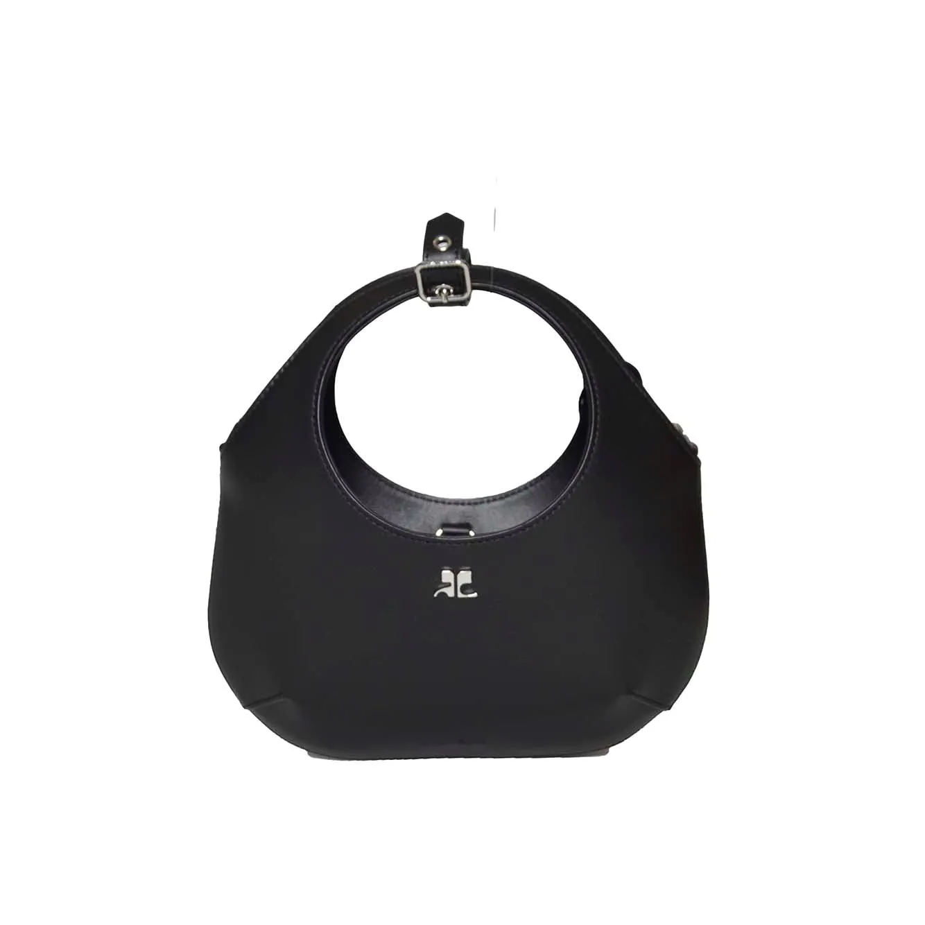 Borsa a mano Holy mini in pelle nera Courregès