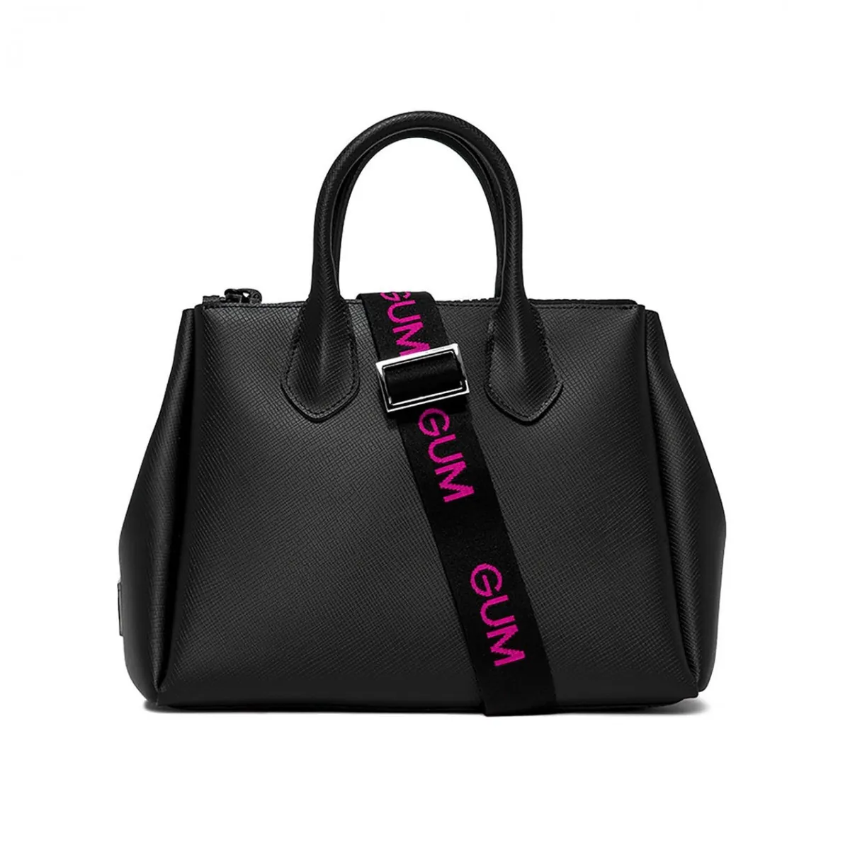 Borsa A Mano Media Re Gum Nero Fuxia