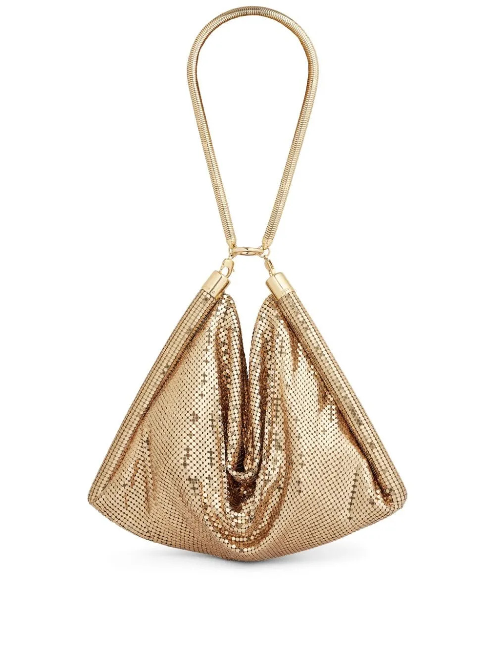 Borsa a mano metallizzata pixel in oro - donna