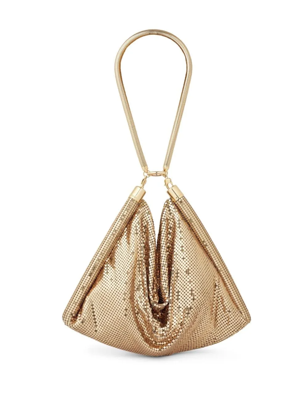 Borsa a mano metallizzata pixel in oro - donna