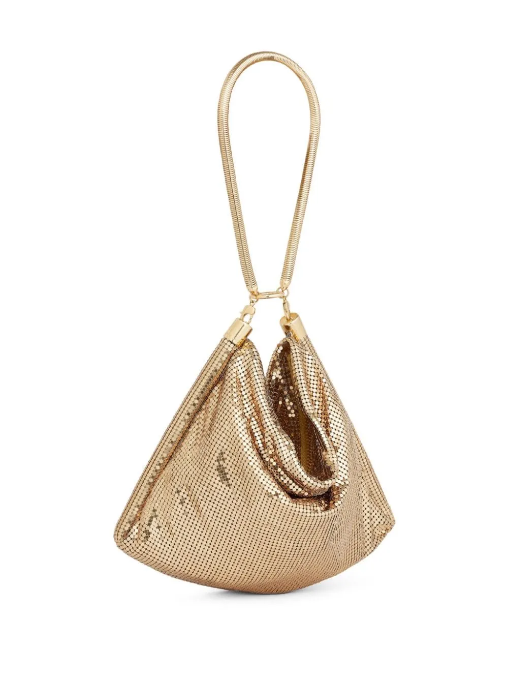 Borsa a mano metallizzata pixel in oro - donna