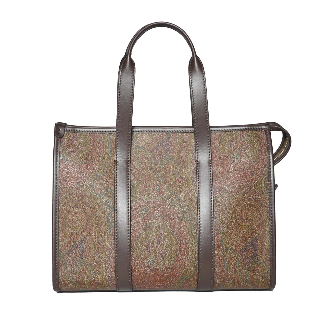 Borsa a mano Paisley media in cotone marrone Etro