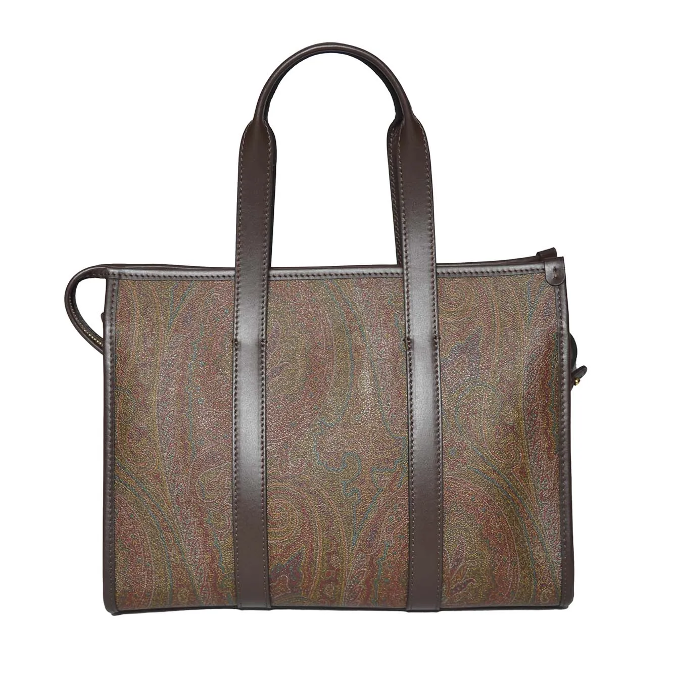 Borsa a mano Paisley media in cotone marrone Etro