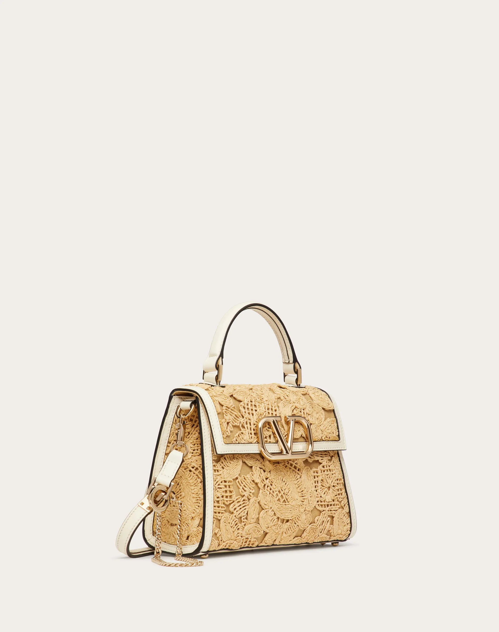 BORSA A MANO PICCOLA VSLING IN RAFIA EFFETTO PIZZO