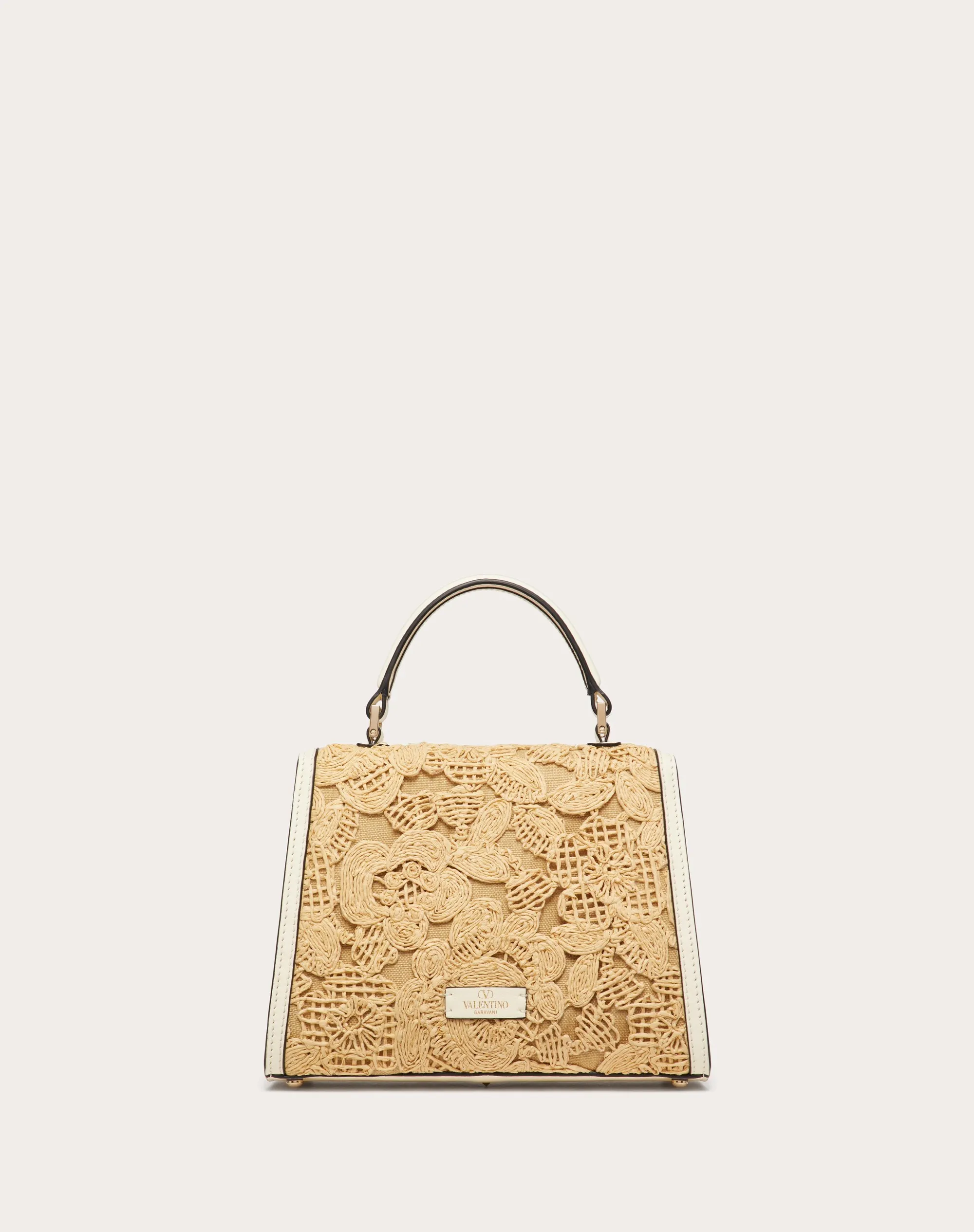 BORSA A MANO PICCOLA VSLING IN RAFIA EFFETTO PIZZO