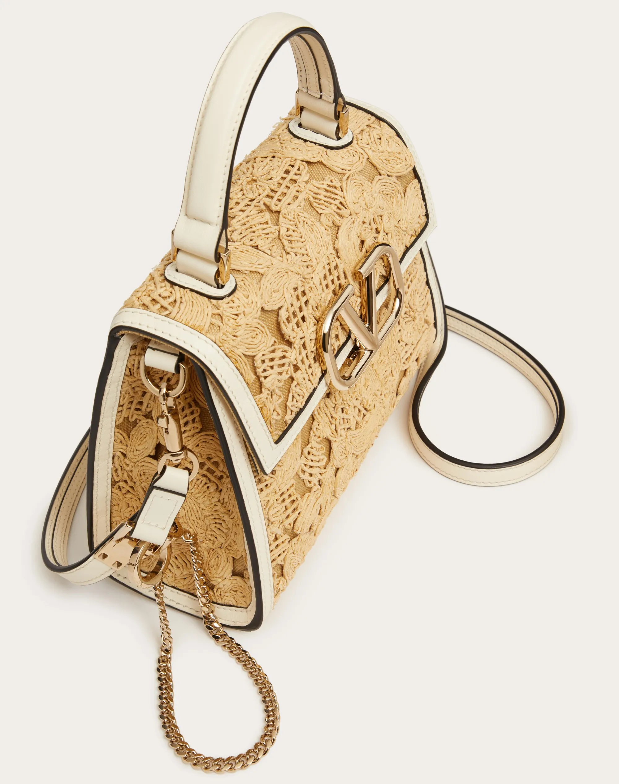 BORSA A MANO PICCOLA VSLING IN RAFIA EFFETTO PIZZO
