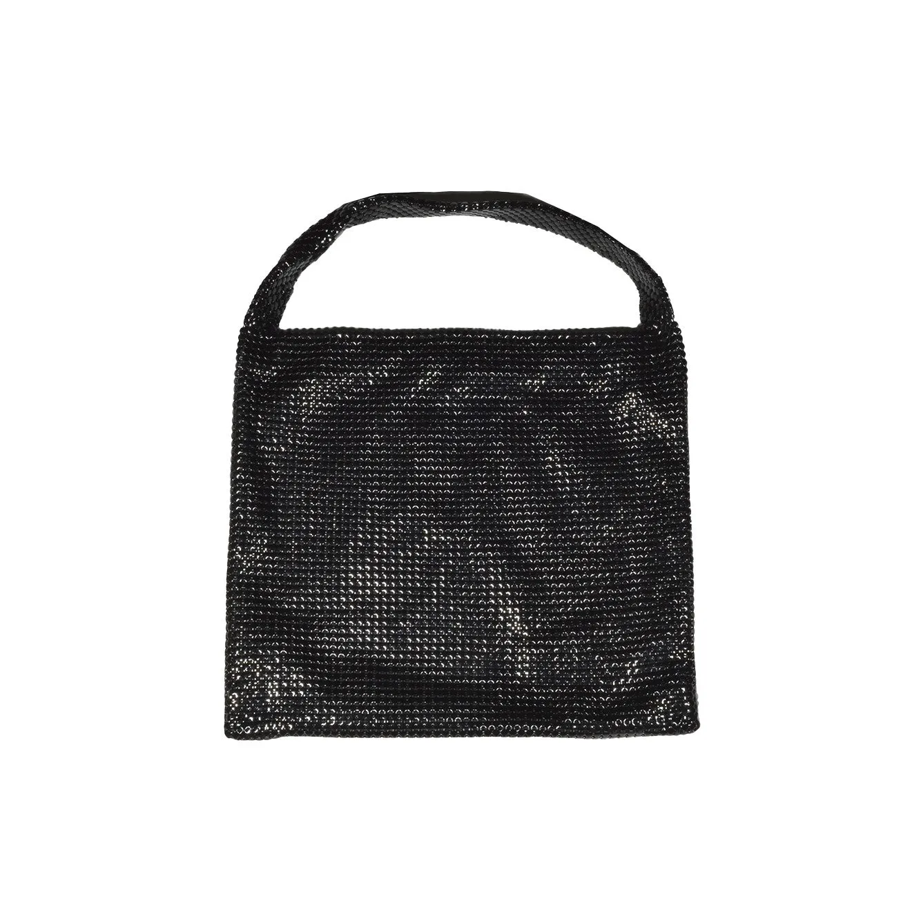 Borsa a mano Pixel media in maglia metallica nera Rabanne