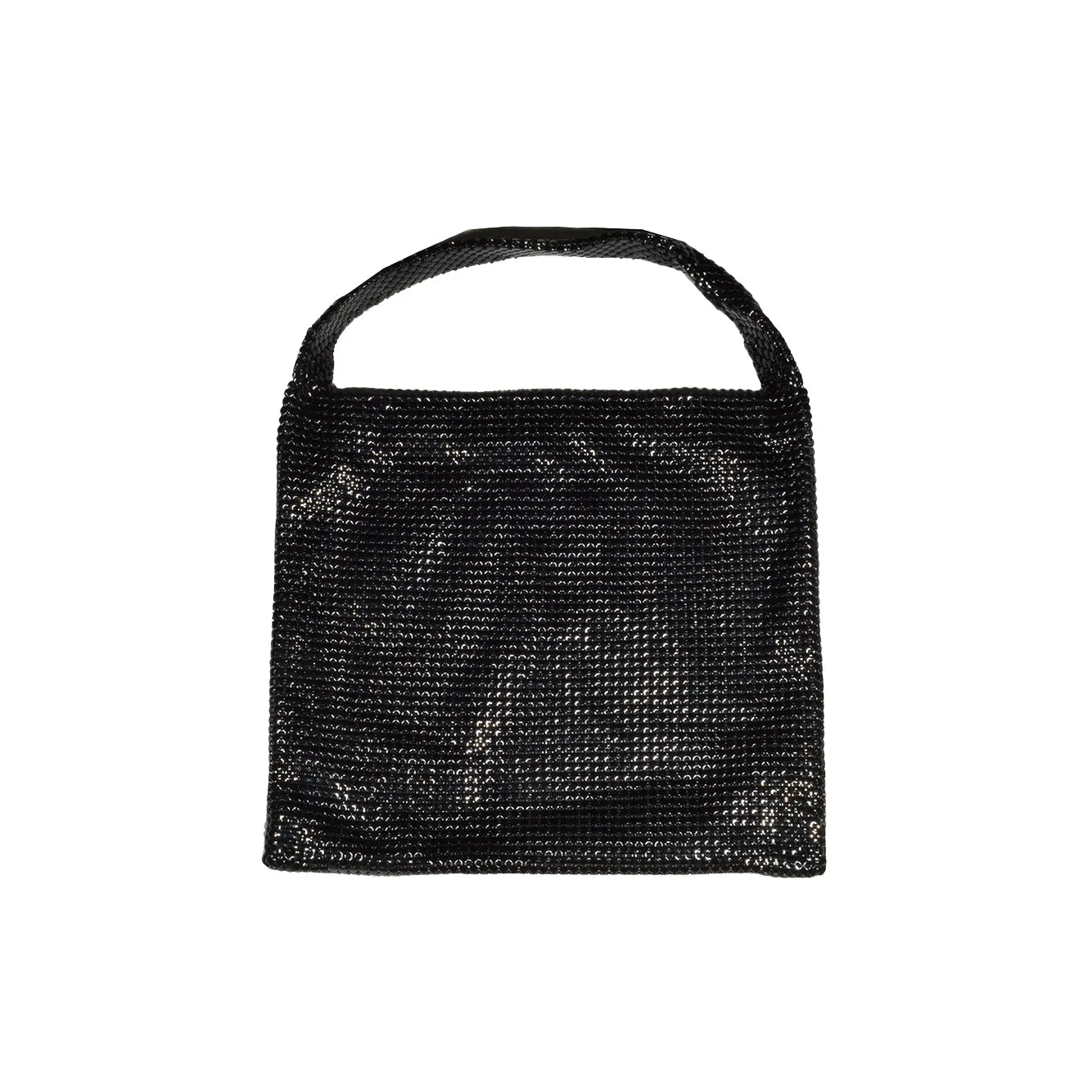 Borsa a mano Pixel media in maglia metallica nera Rabanne