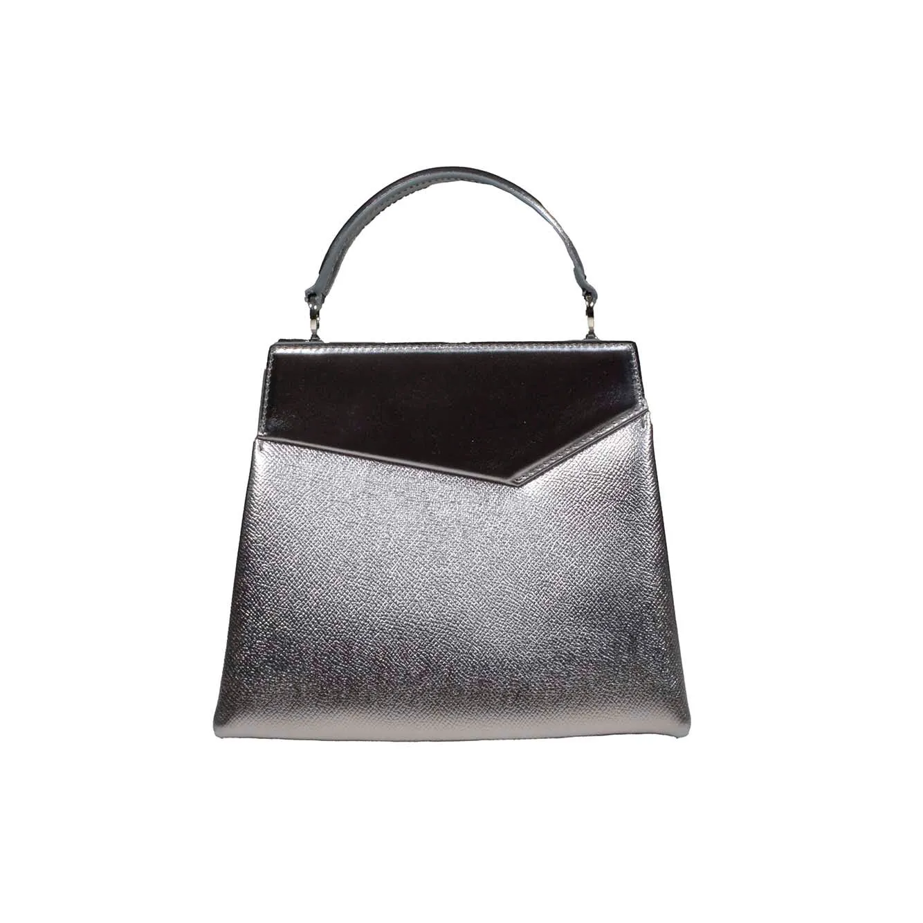 Borsa a mano Snatched piccola in pelle argento Maison Margiela
