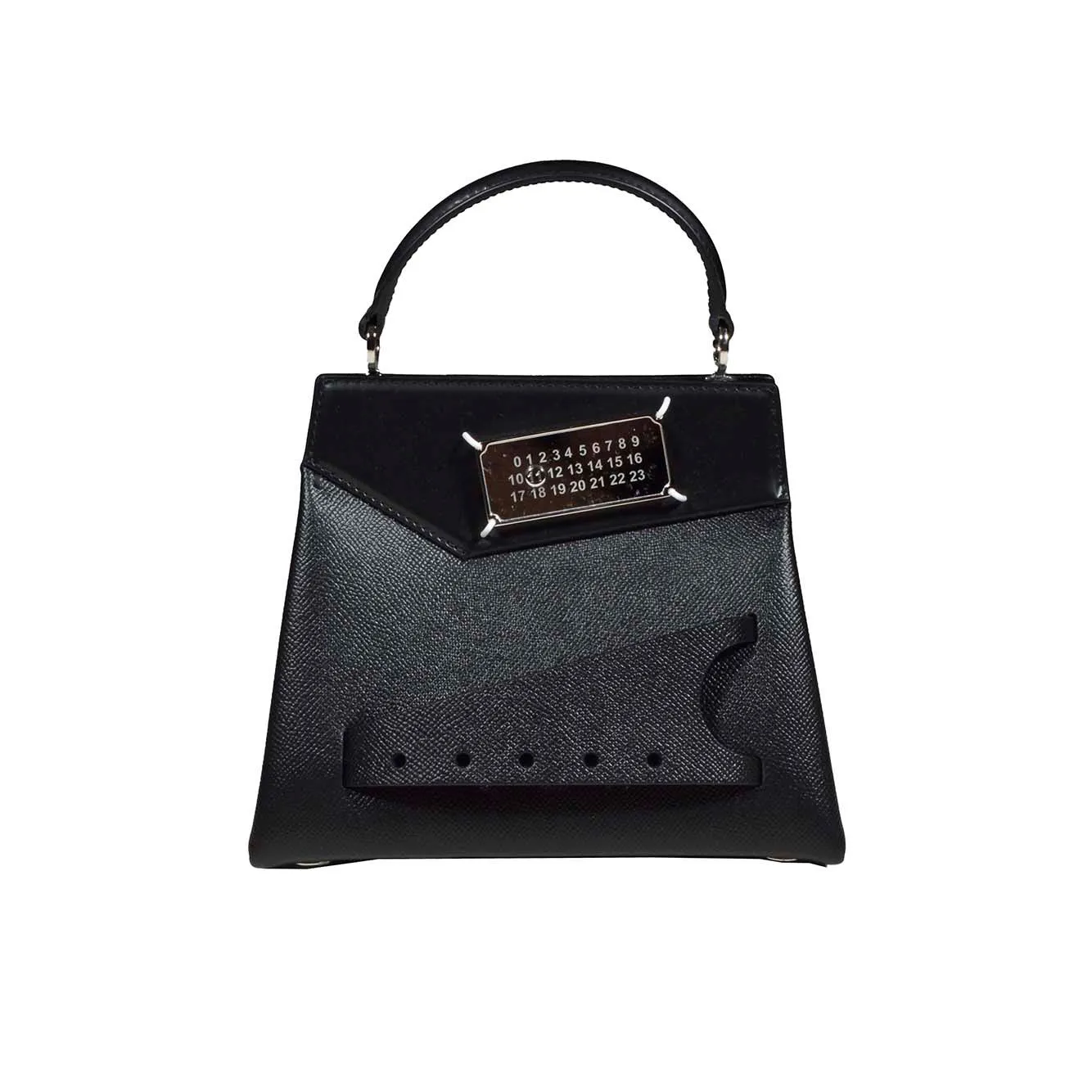 Borsa a mano Snatched piccola in pelle nera Maison Margiela
