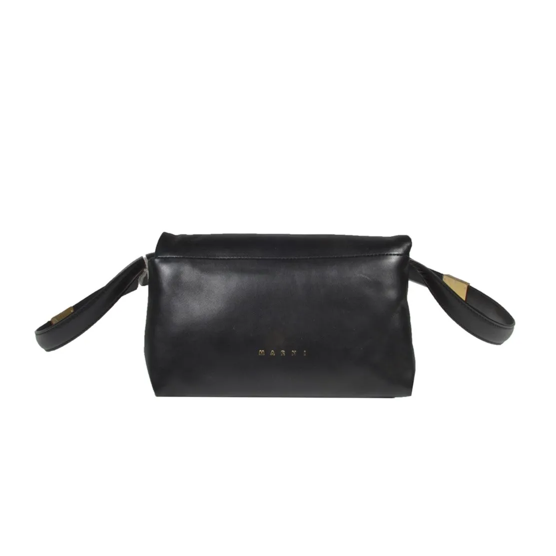 Borsa a spalla media Prisma in pelle nera Marni