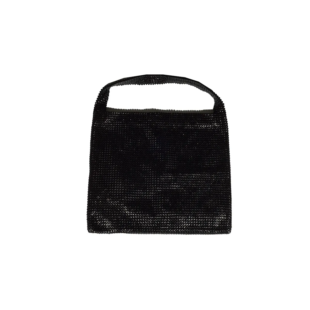 Borsa a spalla Pixel media in maglia metallica nero Paco Rabanne