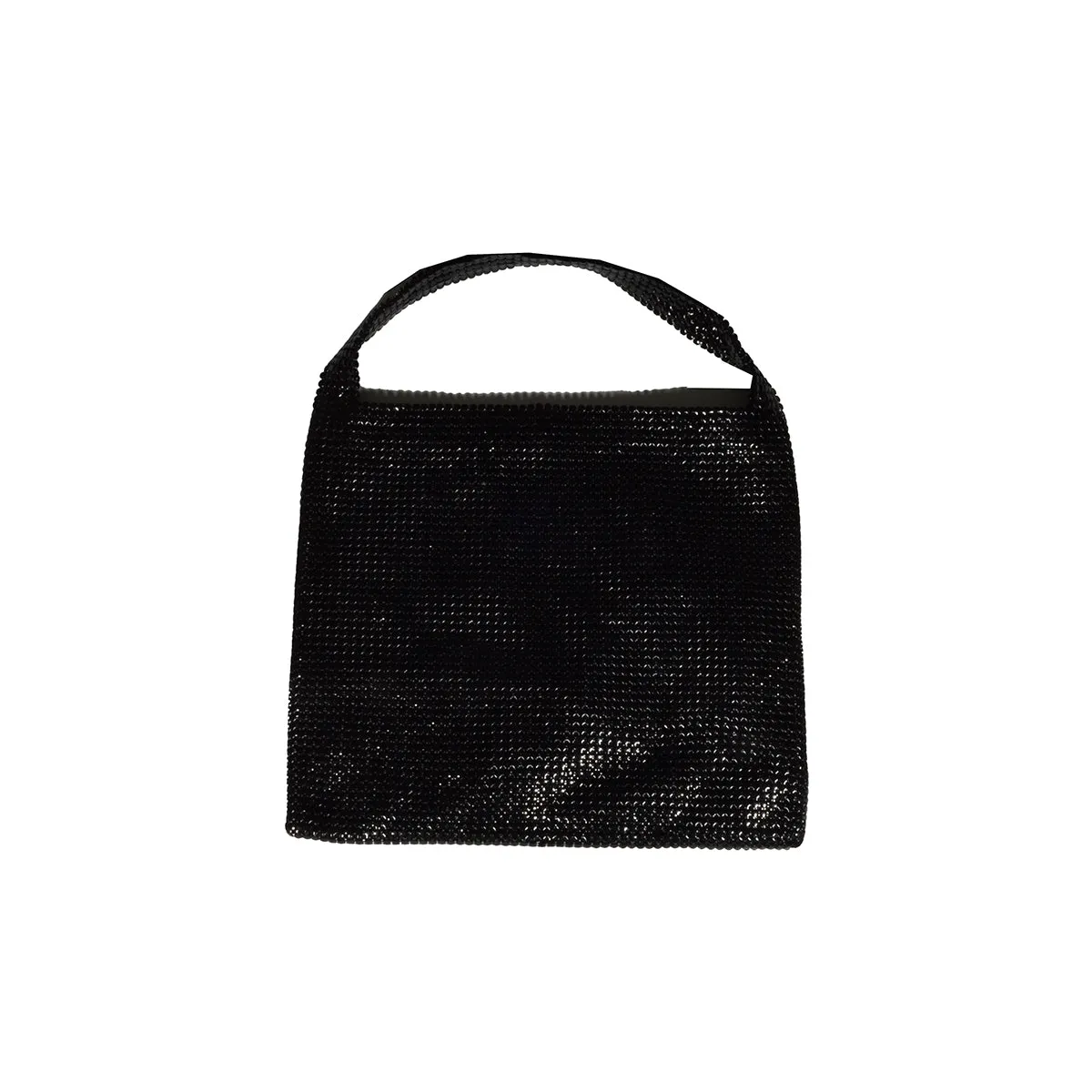Borsa a spalla Pixel media in maglia metallica nero Paco Rabanne