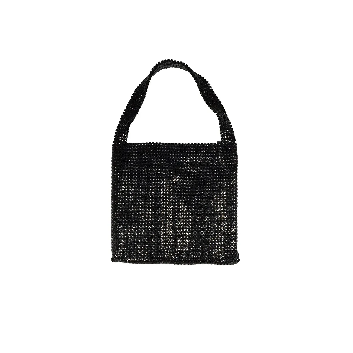 Borsa a spalla Pixel piccola in maglia metallica nero Paco Rabanne