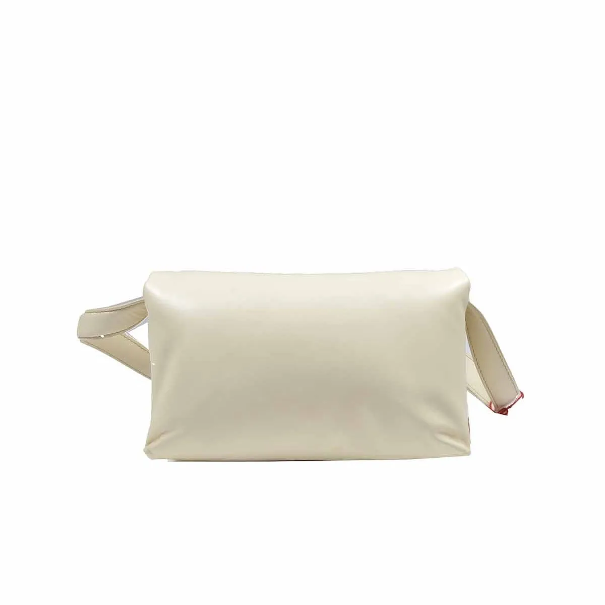 Borsa a spalla Prisma in pelle bianco naturale Marni