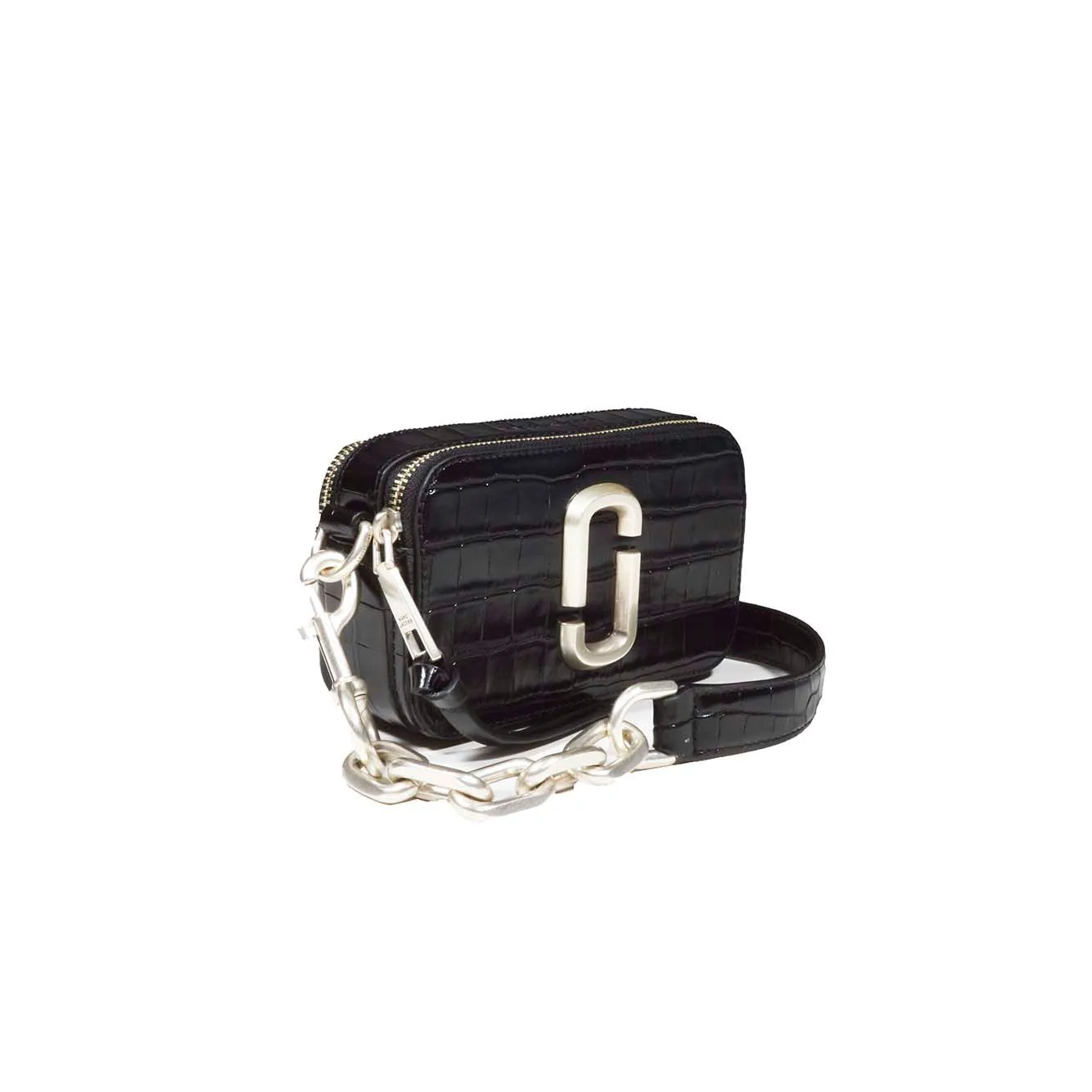 Borsa a spalla Snapshot in pelle cocco nera Marc Jacobs