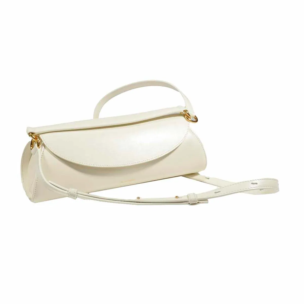Borsa a tracolla Cannolo piccola in vera pelle panna Jil Sander