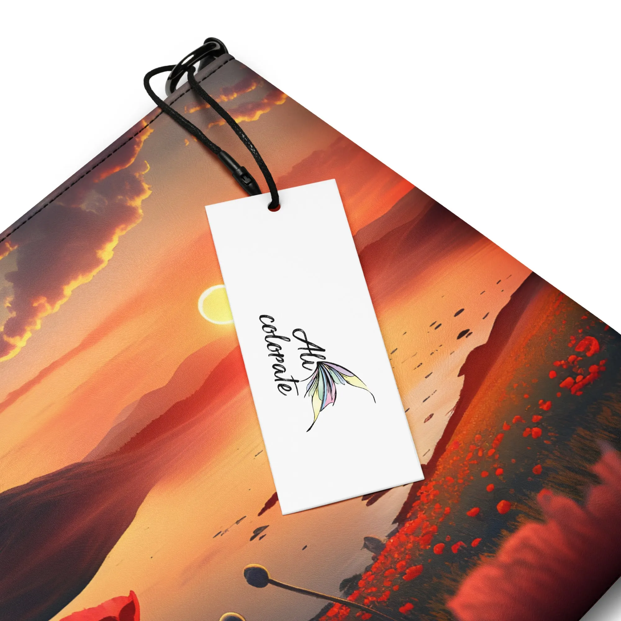 Borsa a tracolla con papaveri al tramonto