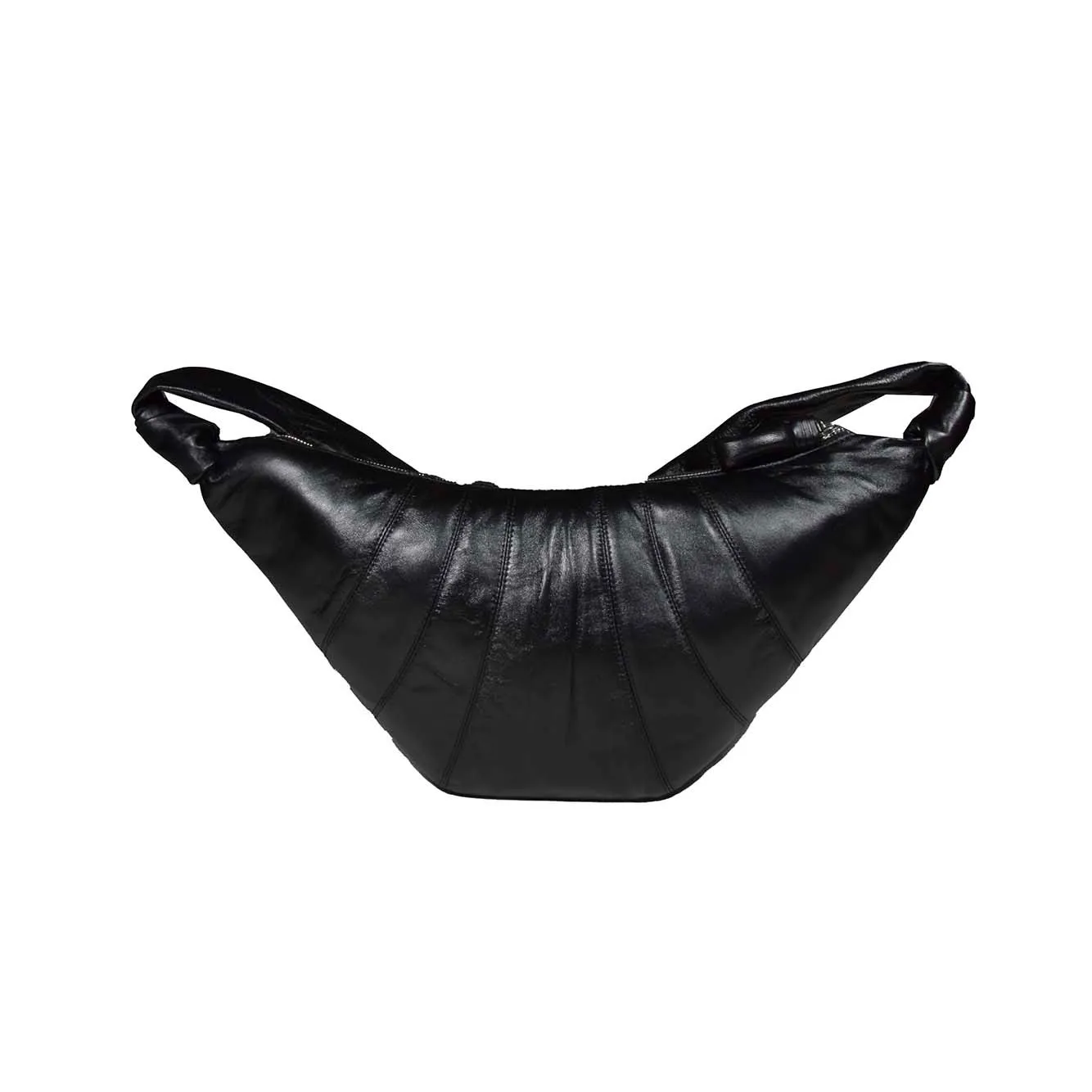 Borsa a tracolla Croissant media in nappa nera Lemaire
