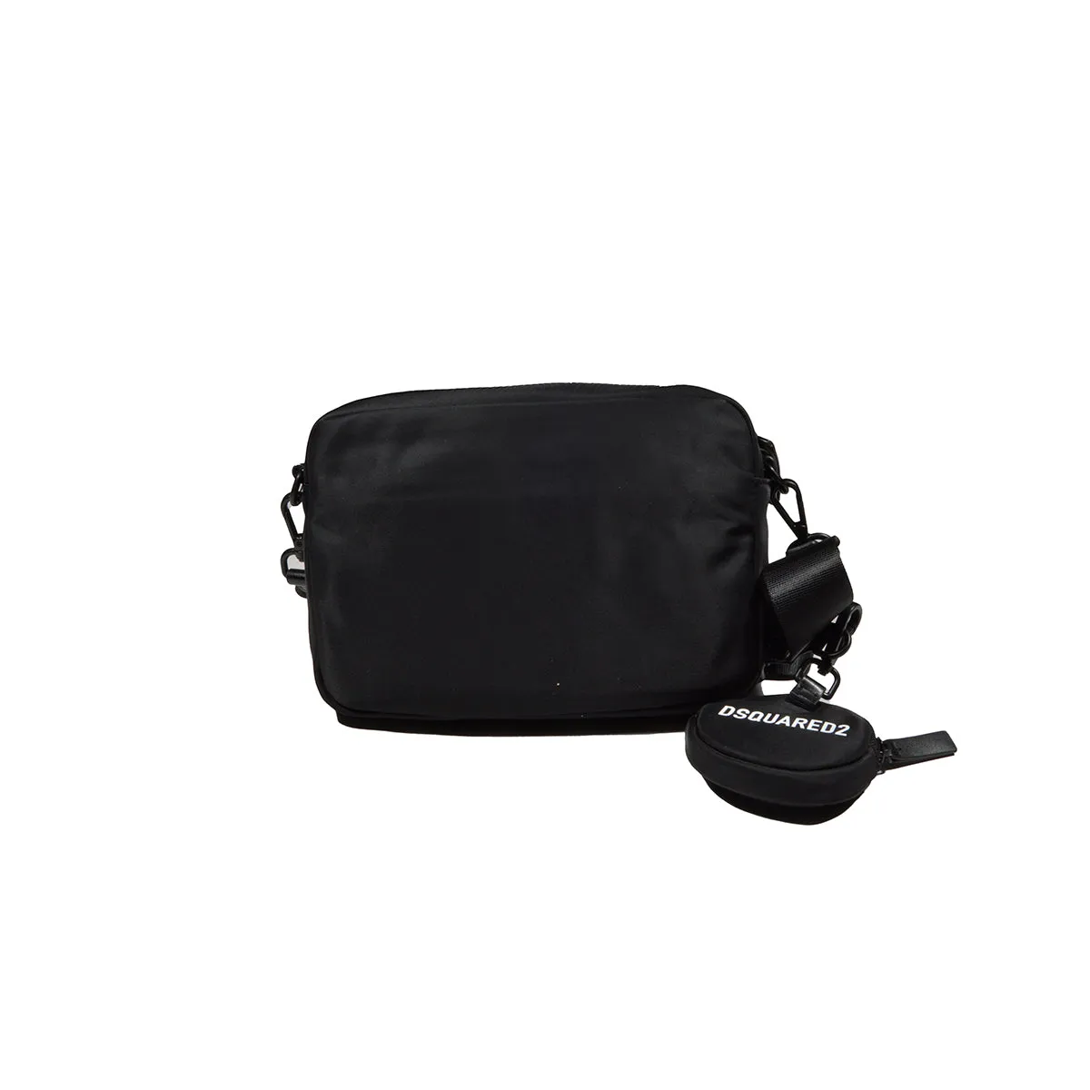 Borsa a tracolla Icon in nylon nero con stampa logo Dsquared2