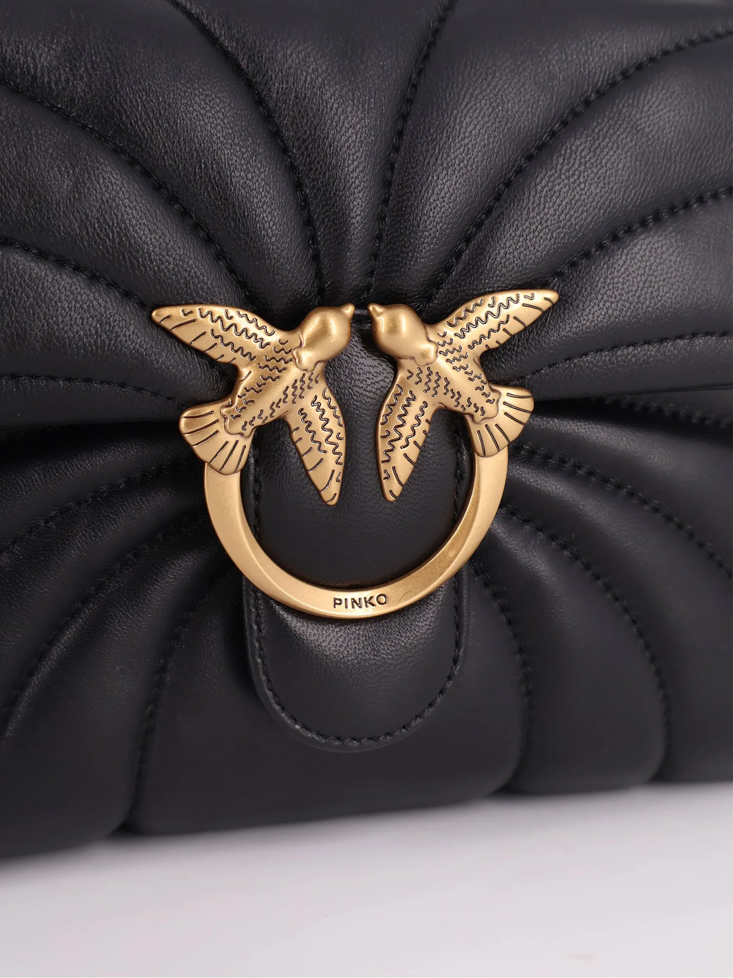 Borsa a tracolla in pelle matelassé con fibbia Love Birds