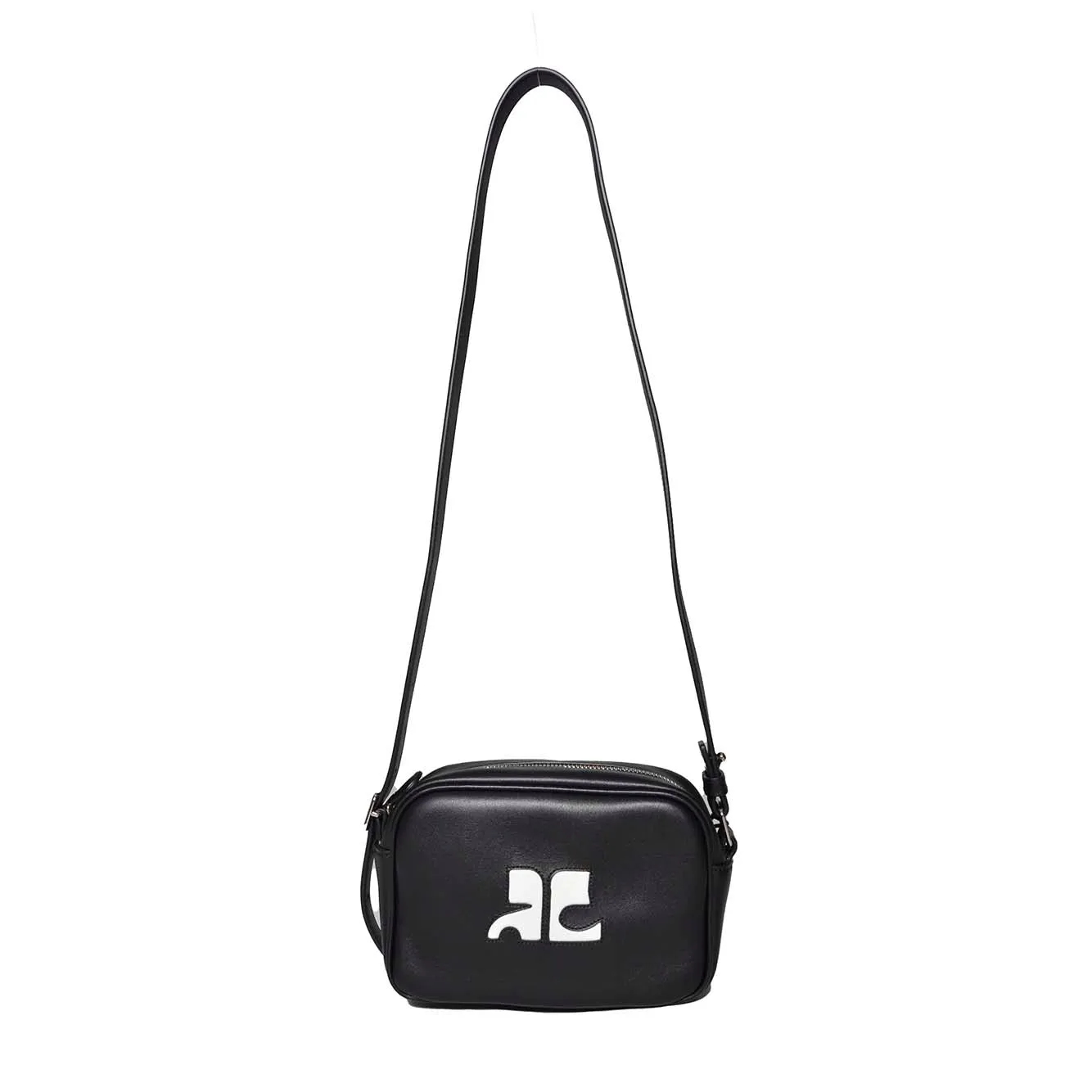 Borsa a tracolla Reedition in pelle nera Courregès