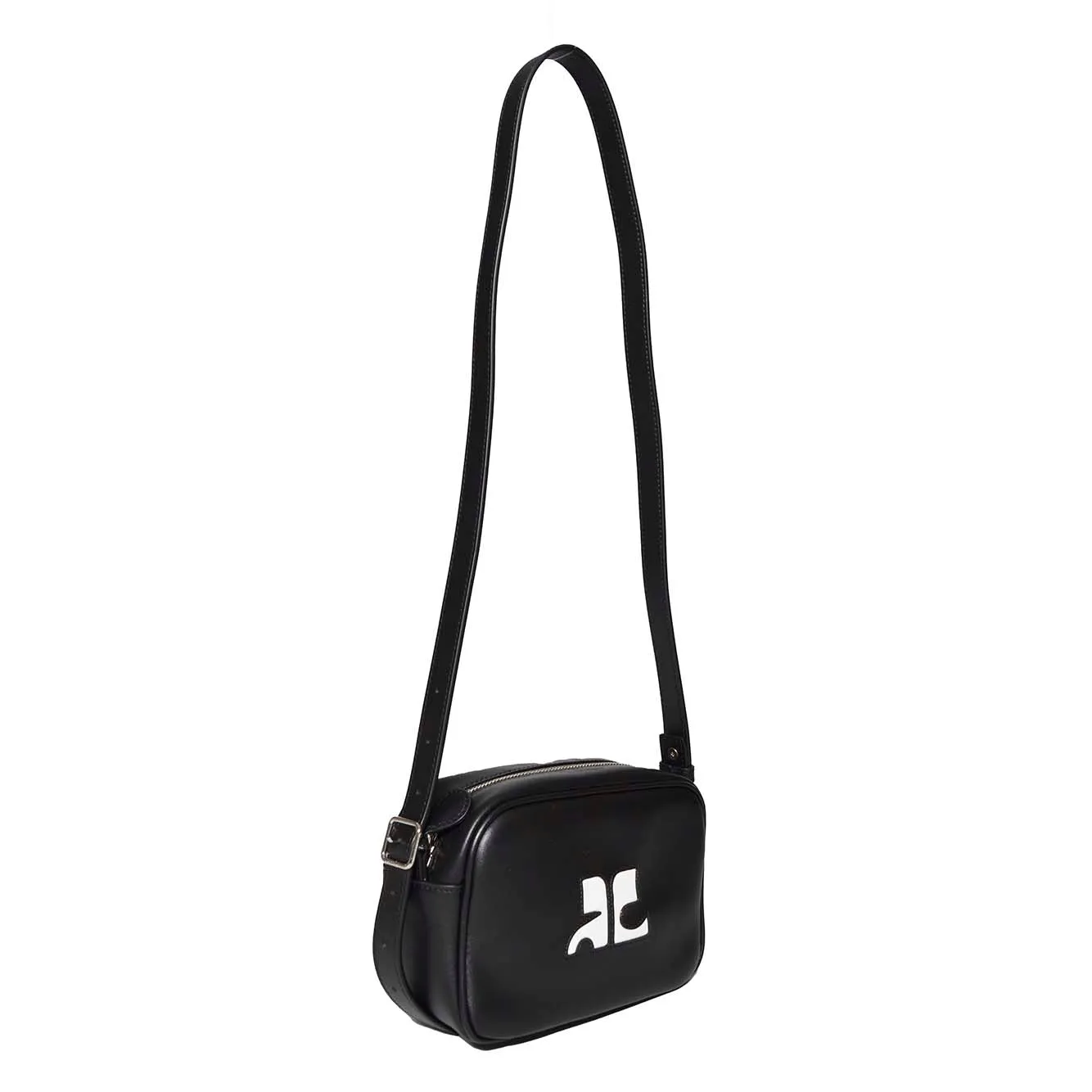 Borsa a tracolla Reedition in pelle nera Courregès