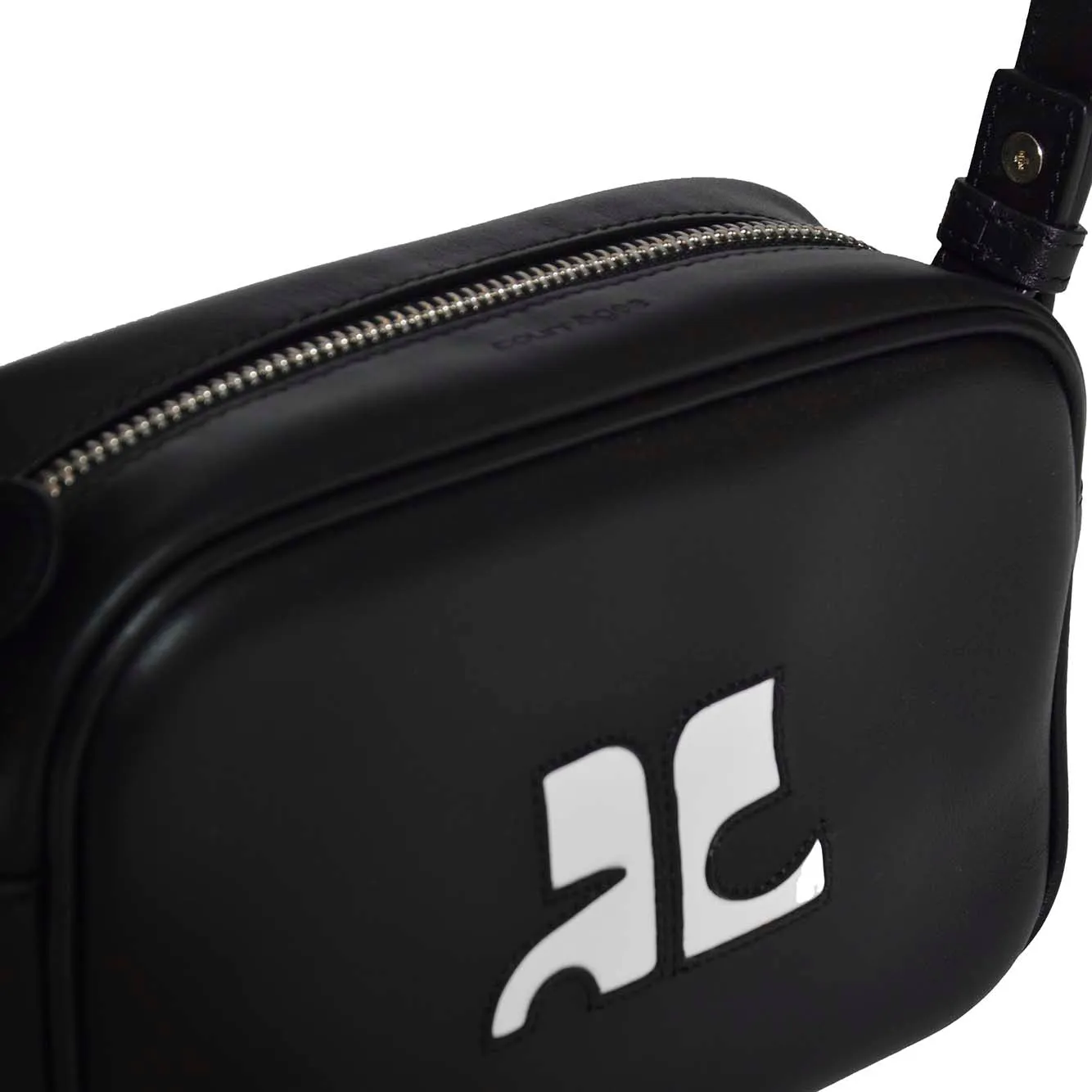 Borsa a tracolla Reedition in pelle nera Courregès