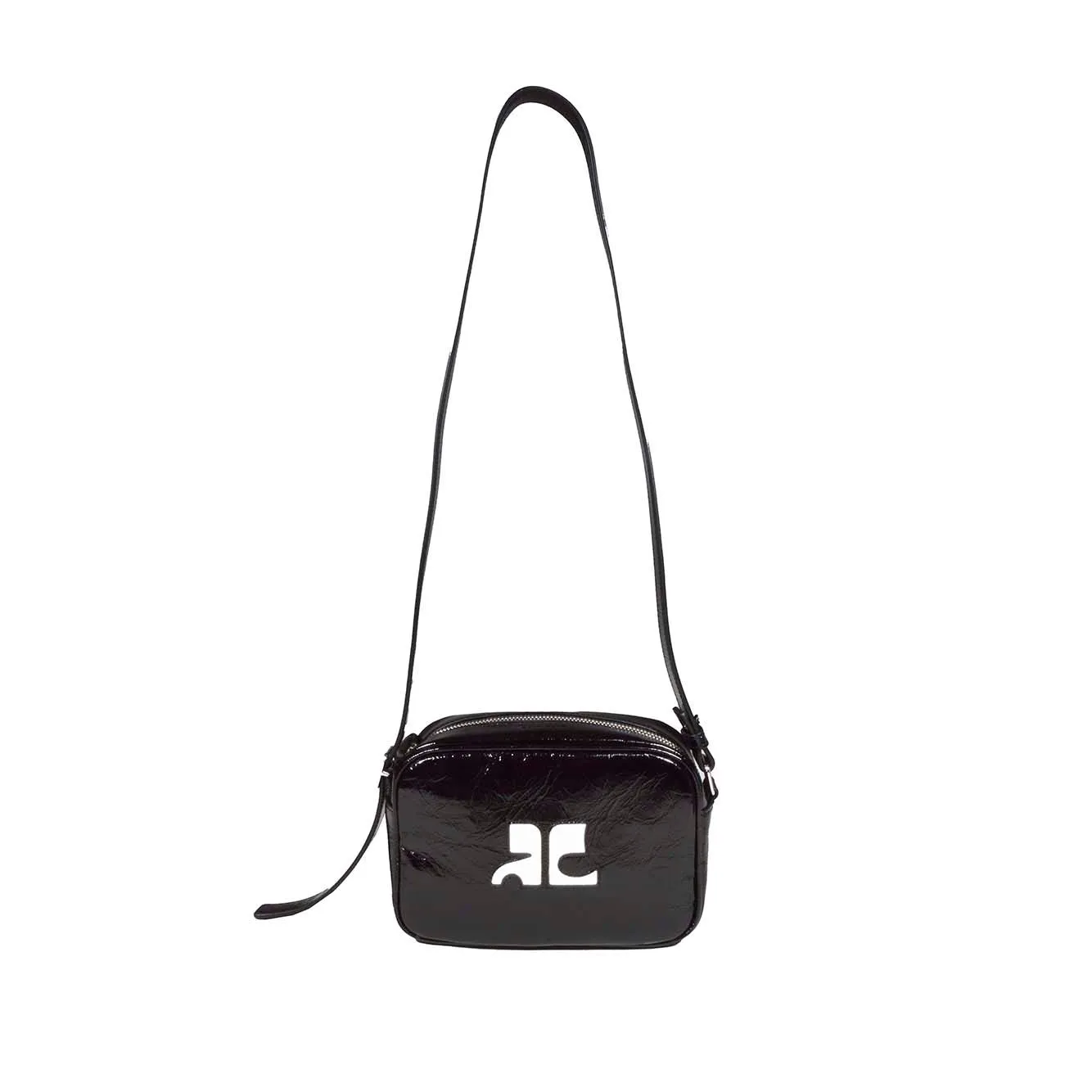 Borsa a tracolla Reedition Naplack in vinile nero Courregès