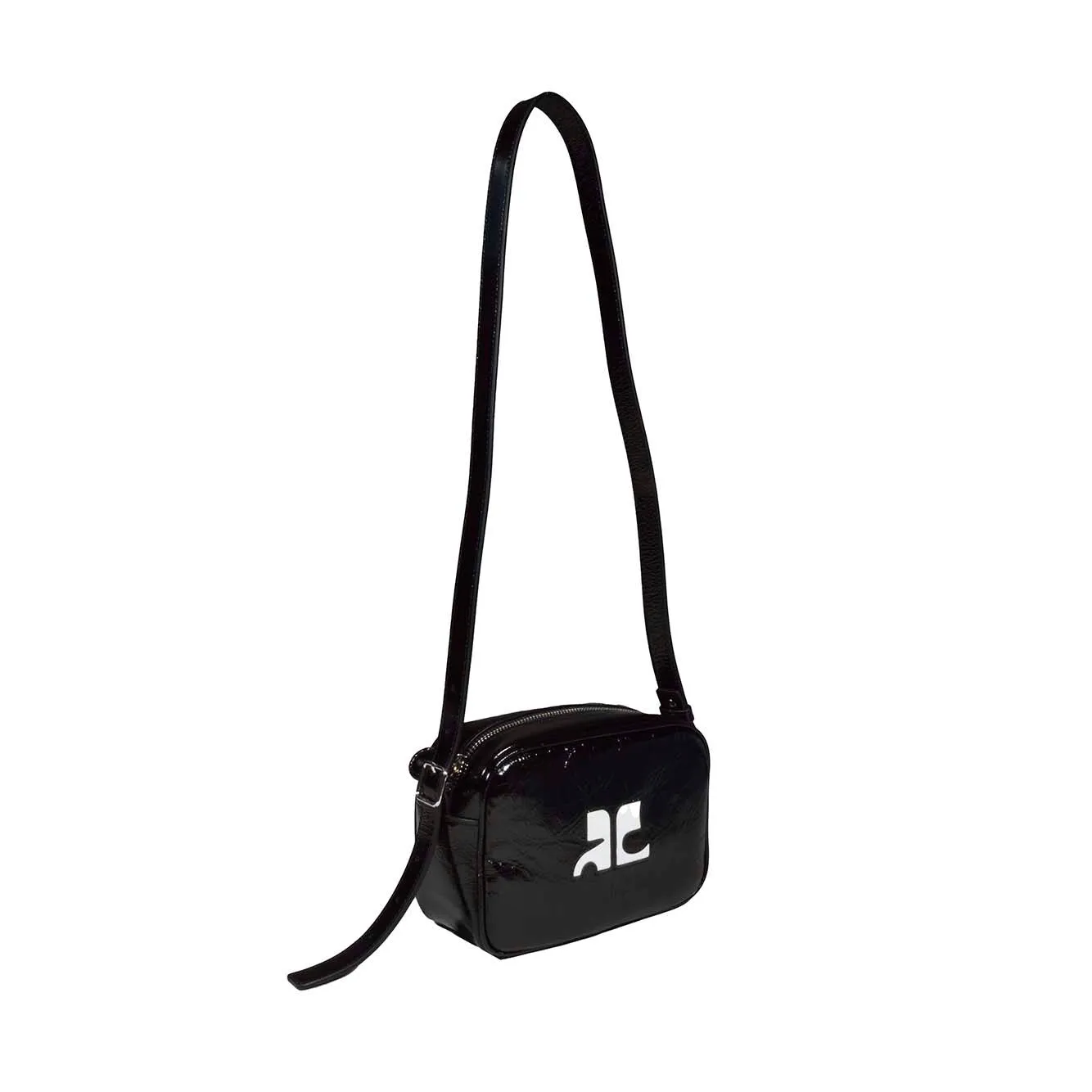 Borsa a tracolla Reedition Naplack in vinile nero Courregès