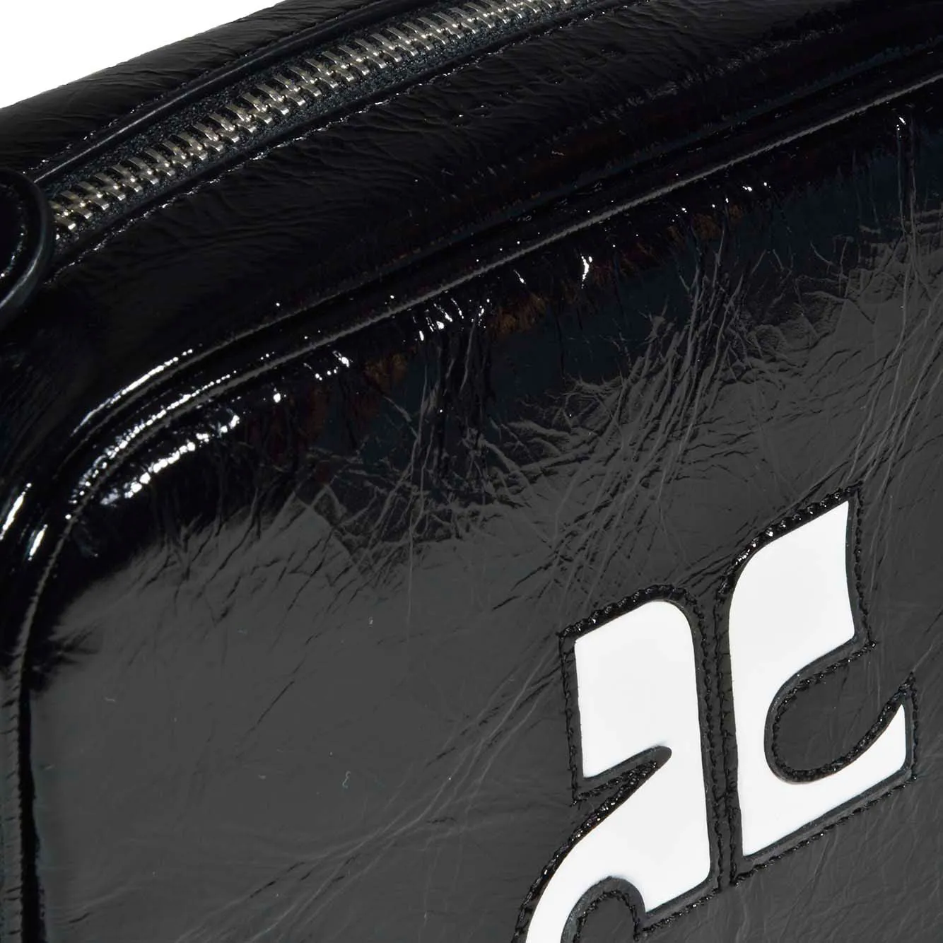 Borsa a tracolla Reedition Naplack in vinile nero Courregès