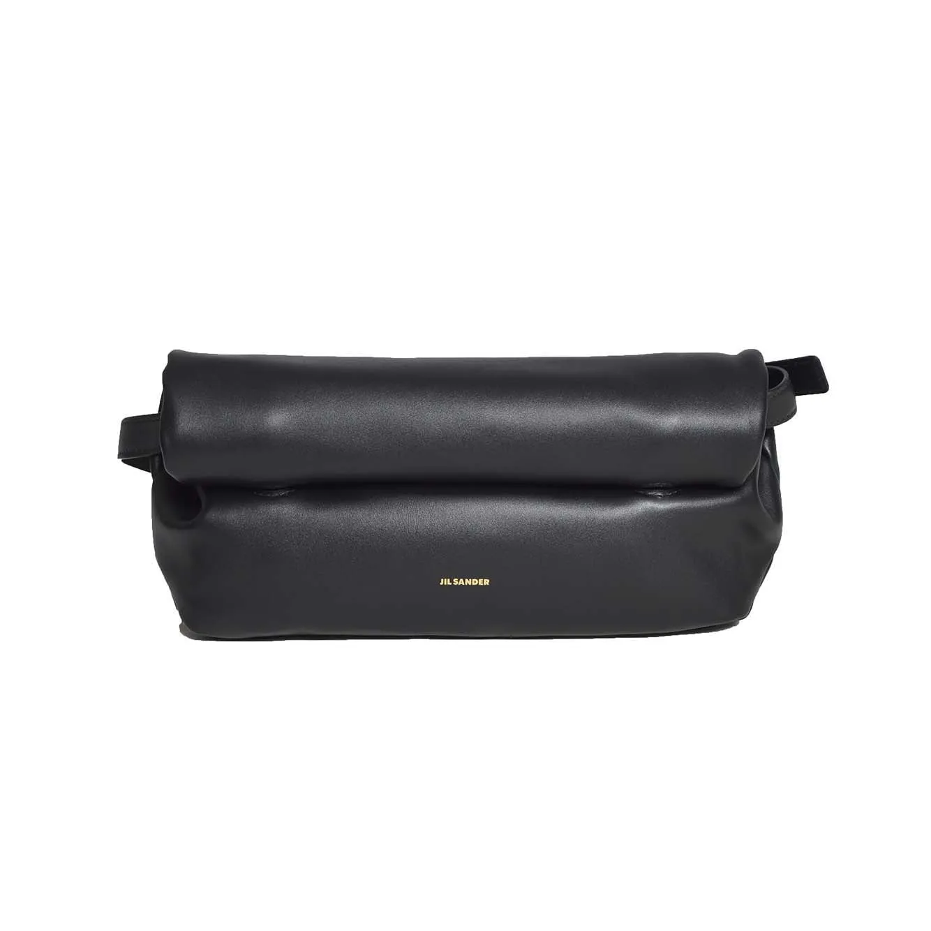 Borsa a tracolla Rollup piccola in pelle nera Jil Sander