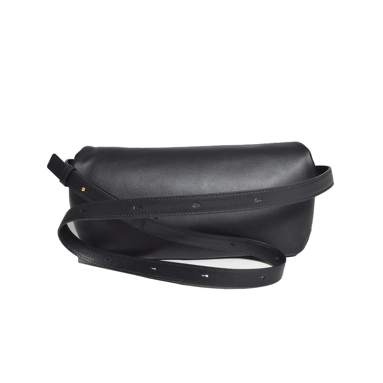 Borsa a tracolla Rollup piccola in pelle nera Jil Sander