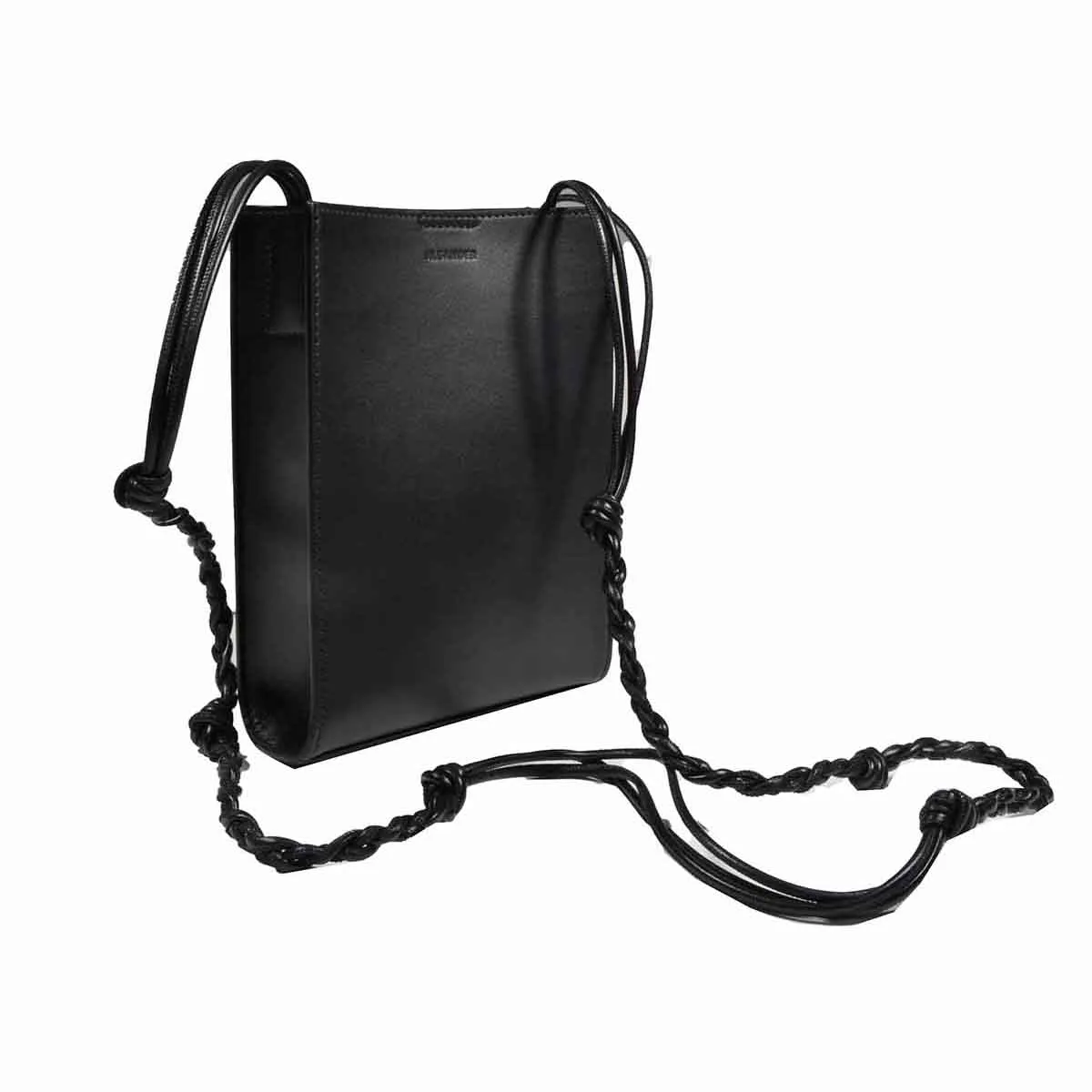 Borsa a tracolla Tangle piccola in vera pelle nera Jil Sander
