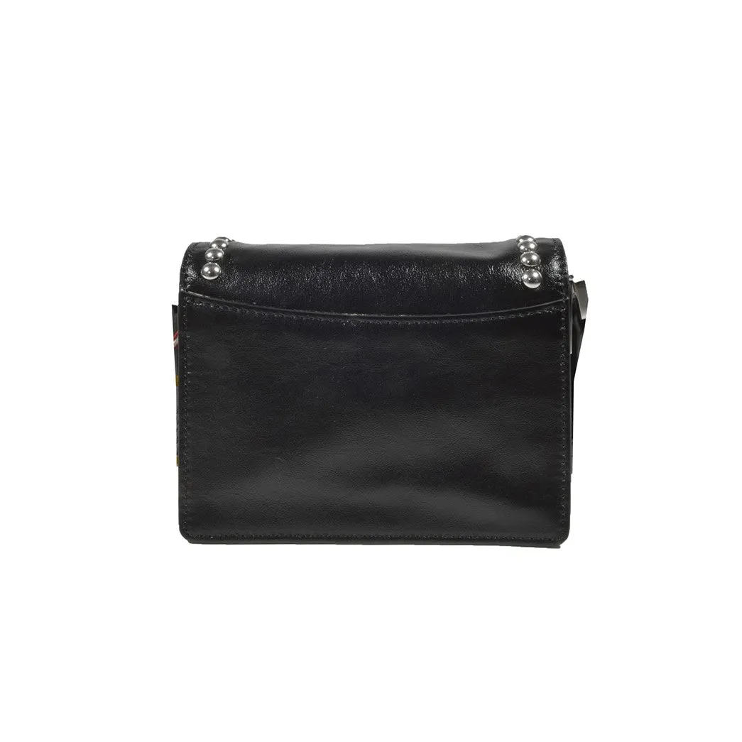 Borsa a tracolla Trunk Soft in pelle nera con borchie Marni