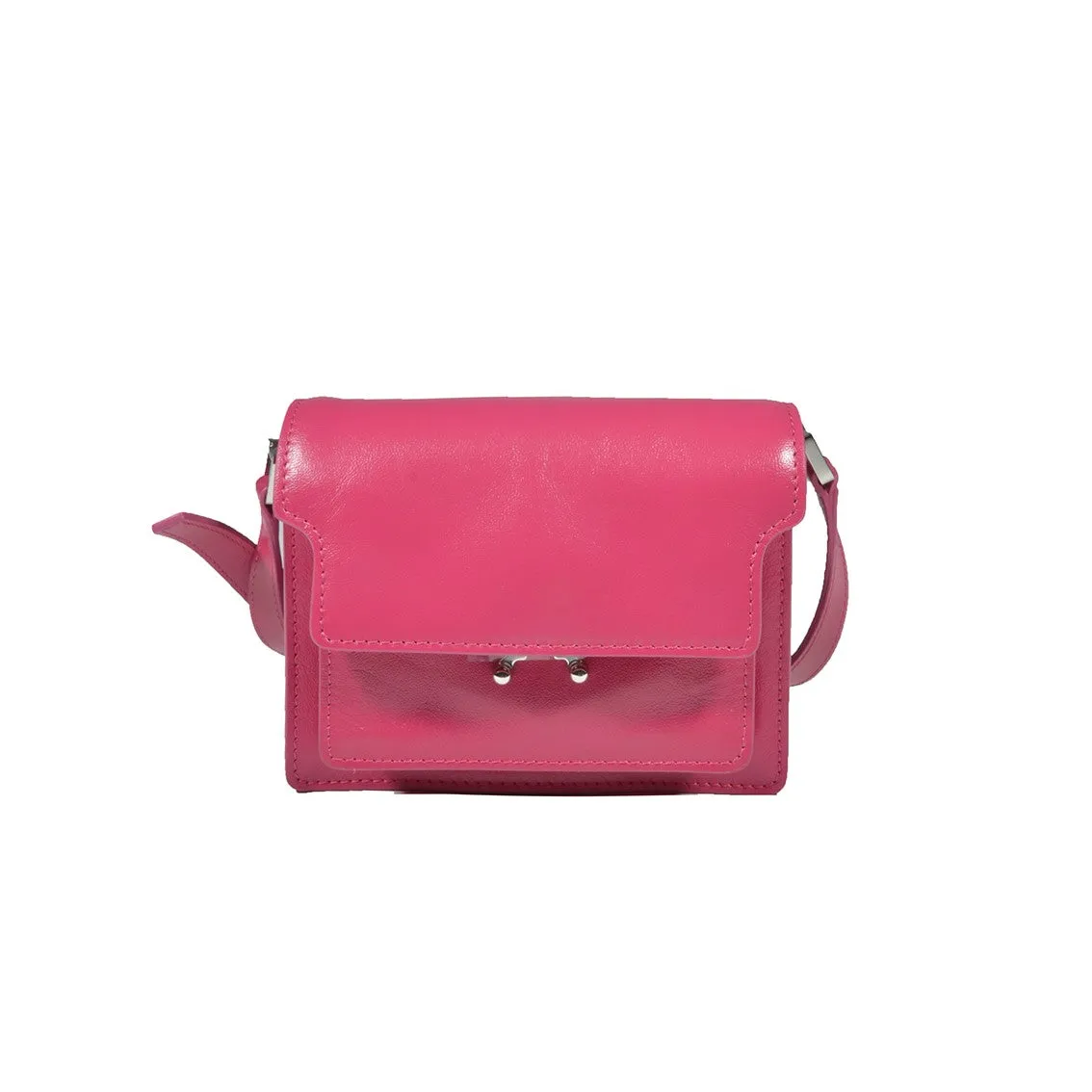 Borsa a tracolla Trunk Soft in pelle rosa Marni