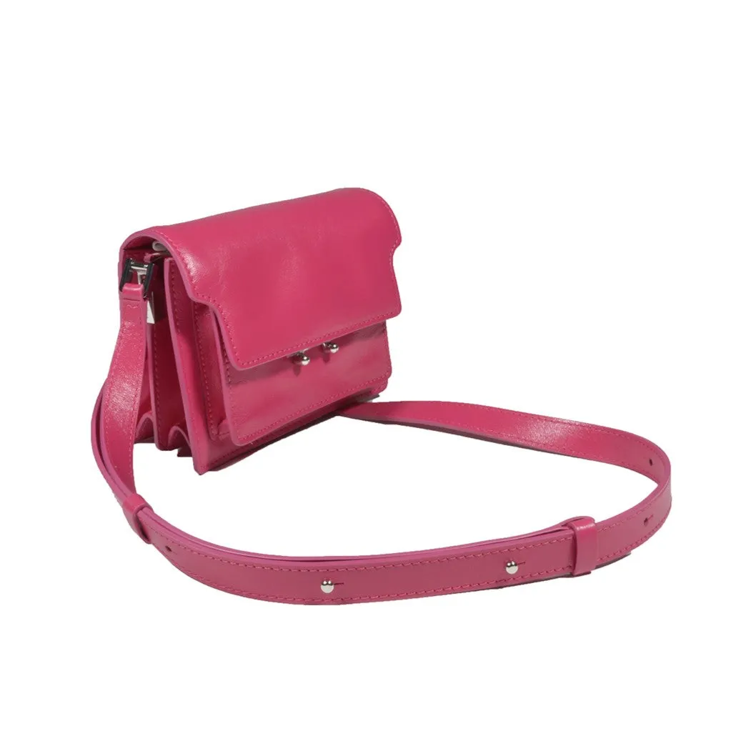 Borsa a tracolla Trunk Soft in pelle rosa Marni