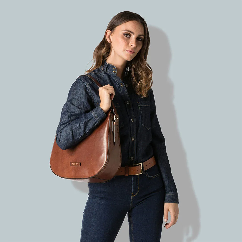 Borsa Donna Sacca a Spalla THE BRIDGE in Pelle Marrone linea Florentin